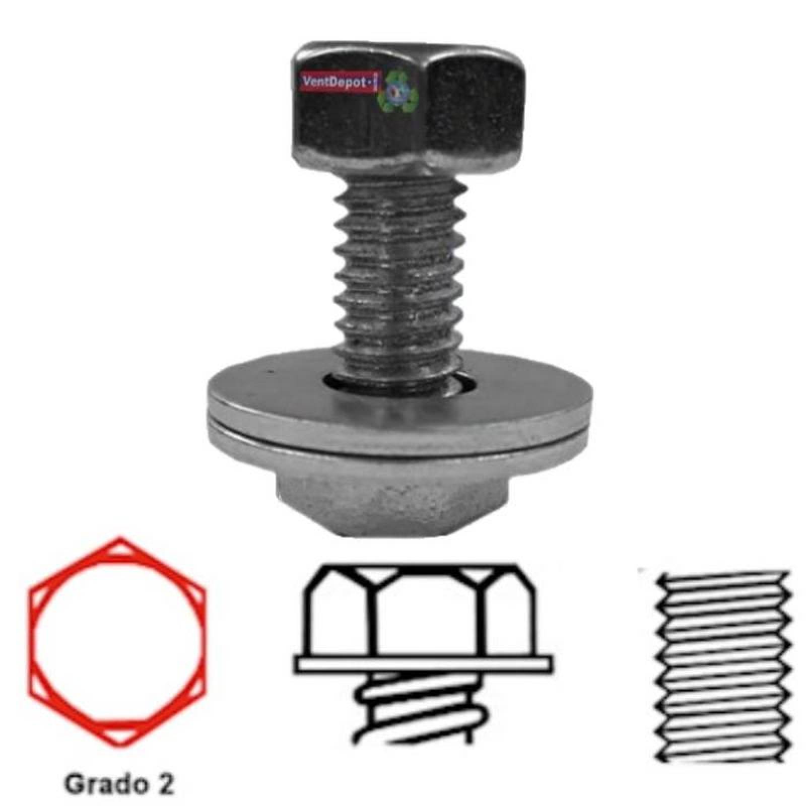  Tornillos con Rondana, MXSIF-034, Tornillo 7/16" Diámetro, 11.1mm, Long: 2", 50.8mm, 1pz; Rondana 7/16" Diámetro ó 11.11mm Diámetro, 2pzs;  Tuerca 7/16" Diámetro x 11.1mm, Hilos: 14, 1pz. Total de Piezas: 4, StainlessForce