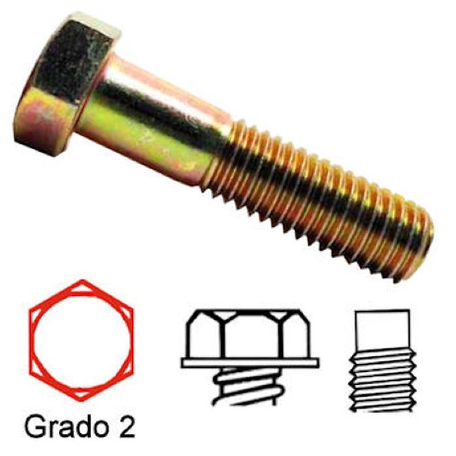  Tornillos Hexagonal Profesional, MXTOO-124, 5/8" Diámetro,15.8mm Diámetro,Long: 2 1/2",63.5mm,Grado 2,Hexagonal,Tropicalizado,1Pza, TagoTor