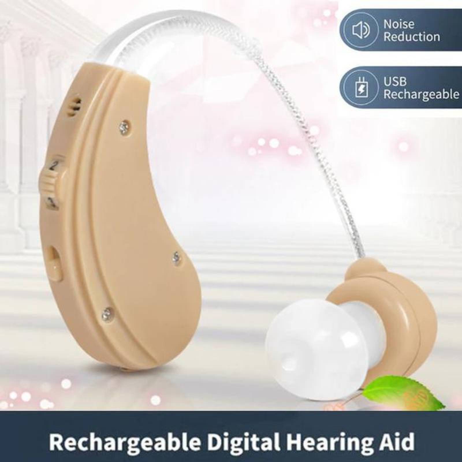 Audífonos Auditivos Recargable, MXHDG-001-23, 1 Pza, Beige, 320-4500MHz, ± 4dB 130, Carga USB, 1,4V, Plástico ABS,, HeadDigital