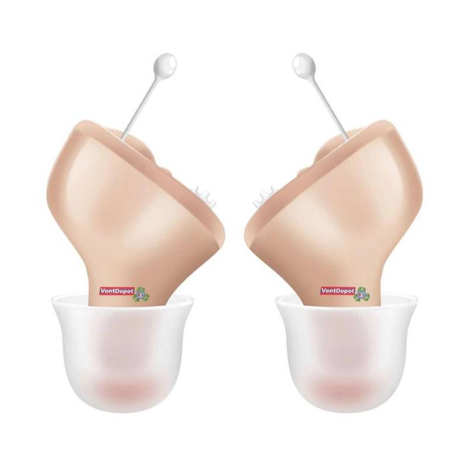 Audífono Mini CIC Ligero Oidos, MXHGL-002-7, 1 par, Beige, 200Hz -7645Hz, 27.6dB, 1.5V, Batería A10, Plástico ABS., HearingPlus