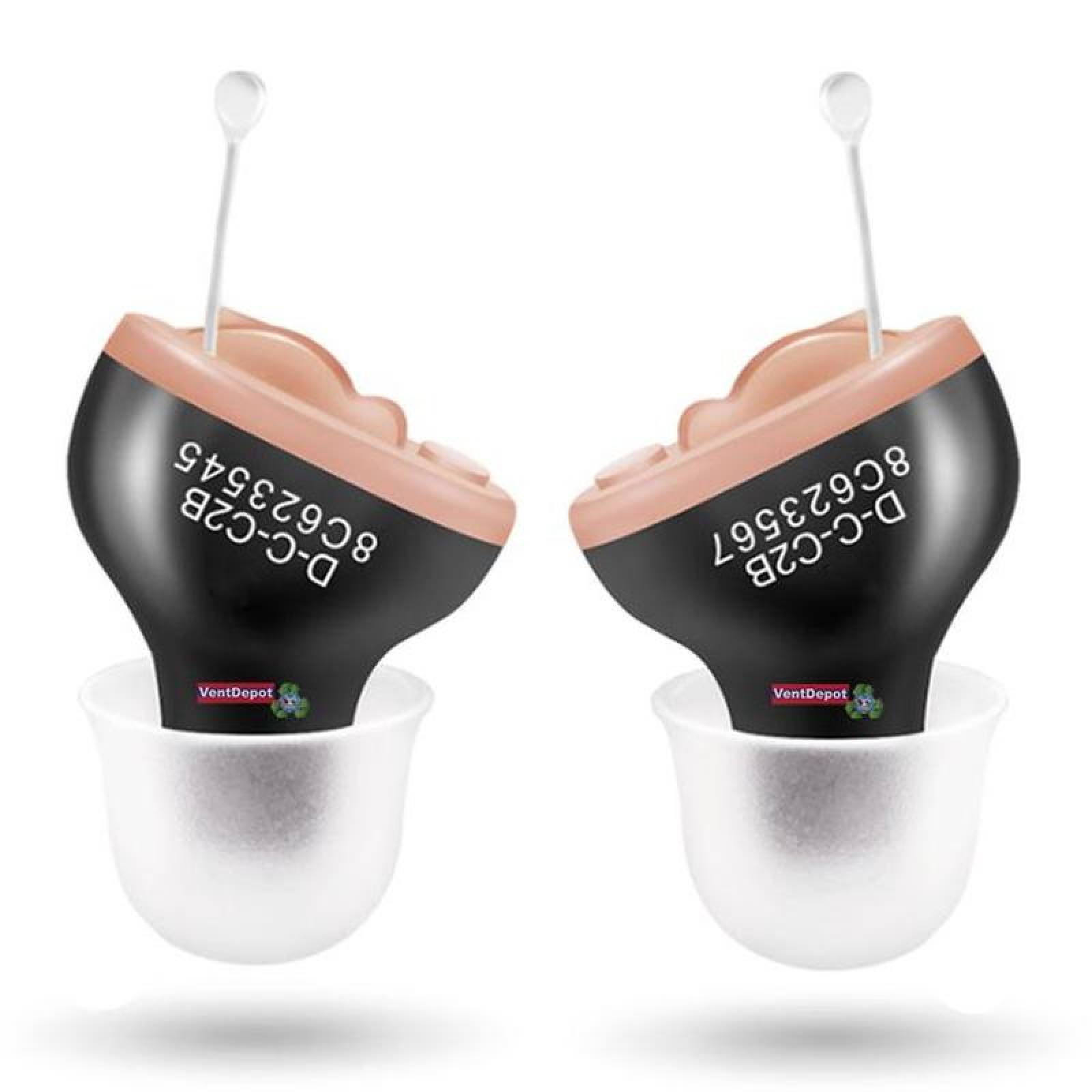 Auxiliares Auditivos Baratos CIC , MXHGL-003-3, 1 par, Negro, 200Hz -7645Hz, 27.6dB, 1.5V, Batería A10, Plástico ABS., HearingPlus