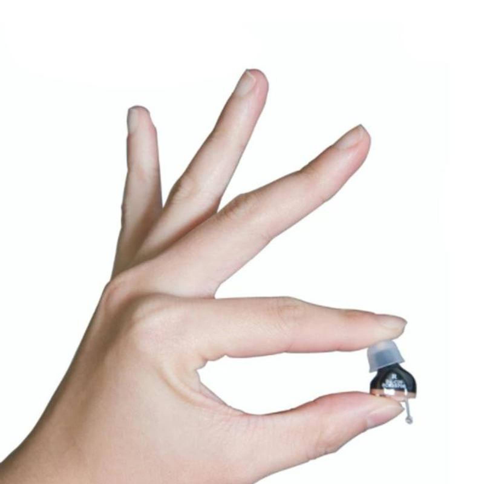 Auxiliares Auditivos Baratos CIC , MXHGL-003-3, 1 par, Negro, 200Hz -7645Hz, 27.6dB, 1.5V, Batería A10, Plástico ABS., HearingPlus