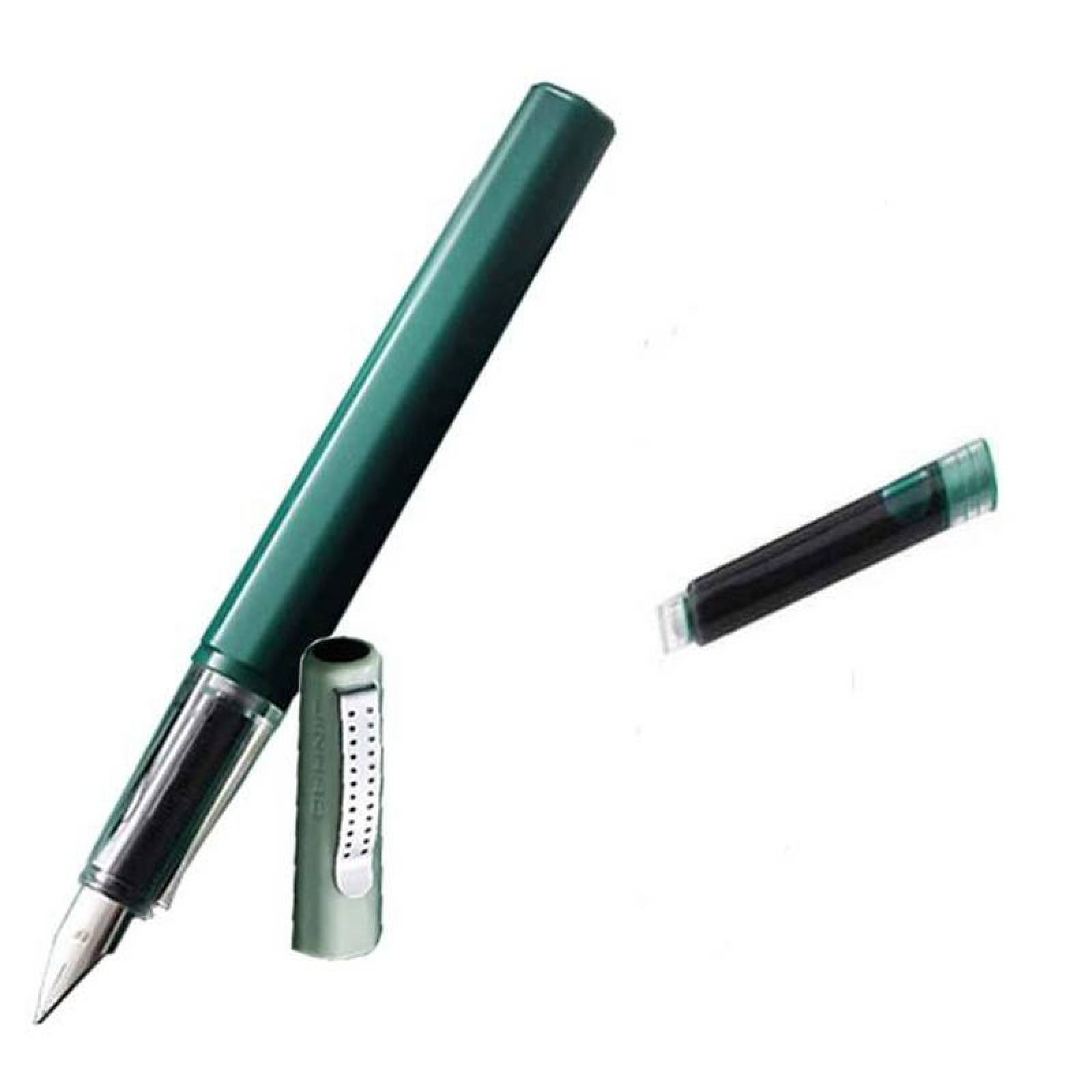 Pluma Fuente con Cartuchos MXLUX-009 1pza 0,38mm 4mm Verde 1 Tinta Verde Plástico Para Cartucho LargeCartri, LuxGreen