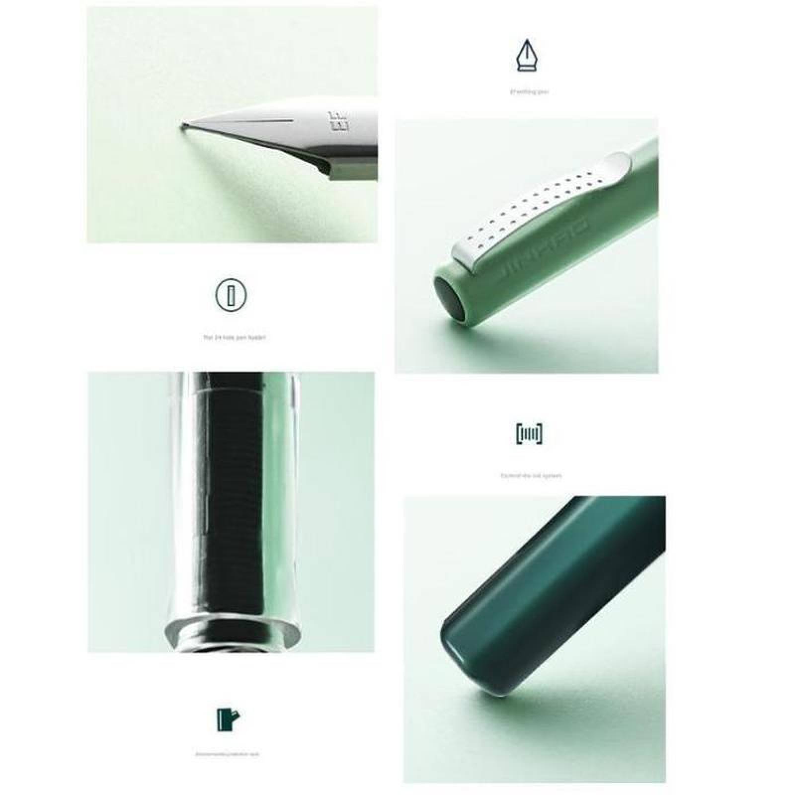 Pluma Fuente con Cartuchos MXLUX-009 1pza 0,38mm 4mm Verde 1 Tinta Verde Plástico Para Cartucho LargeCartri, LuxGreen