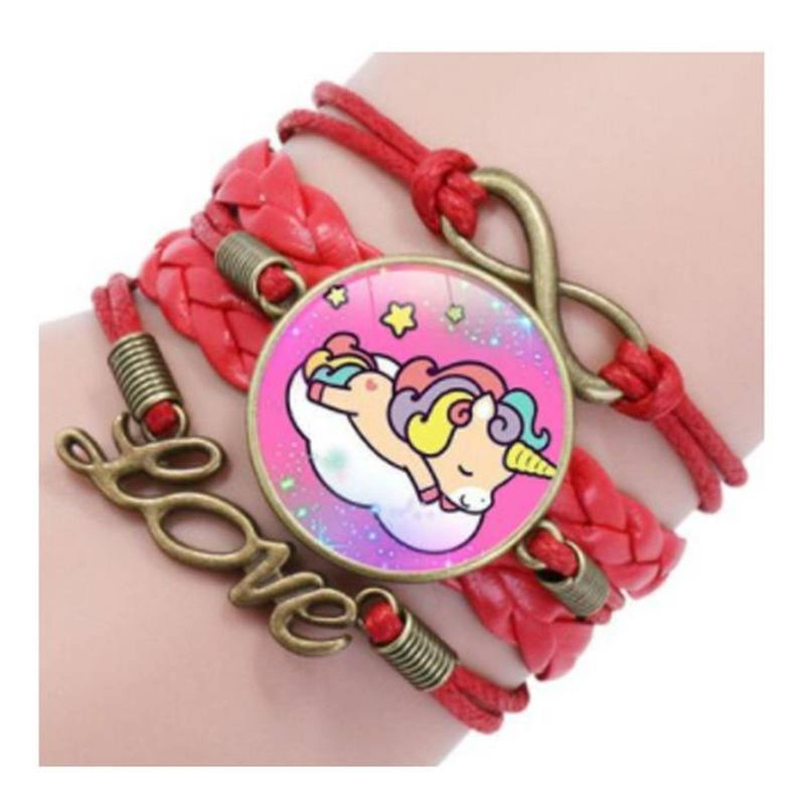 Ventas de Pulseras Trenzadas MXFSB-030 5 pzas, Pulsera Trenzada Rosa Mexicano Pink Mexican Plástico y Metal, FashBrace