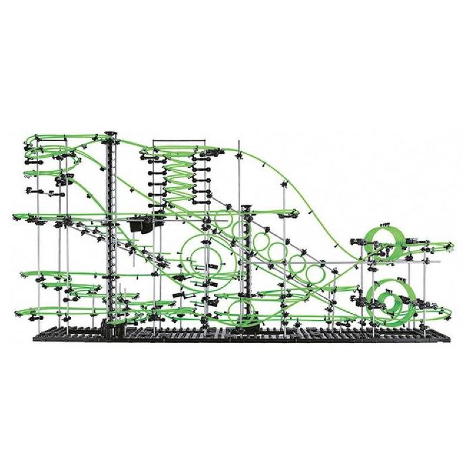 Juego Montaña Rusa Barata MXGIC-001-6 1337Pzas 8 Balines Nivel 8 Verde Fosforescente Plástico ABS, MagicRail 8G