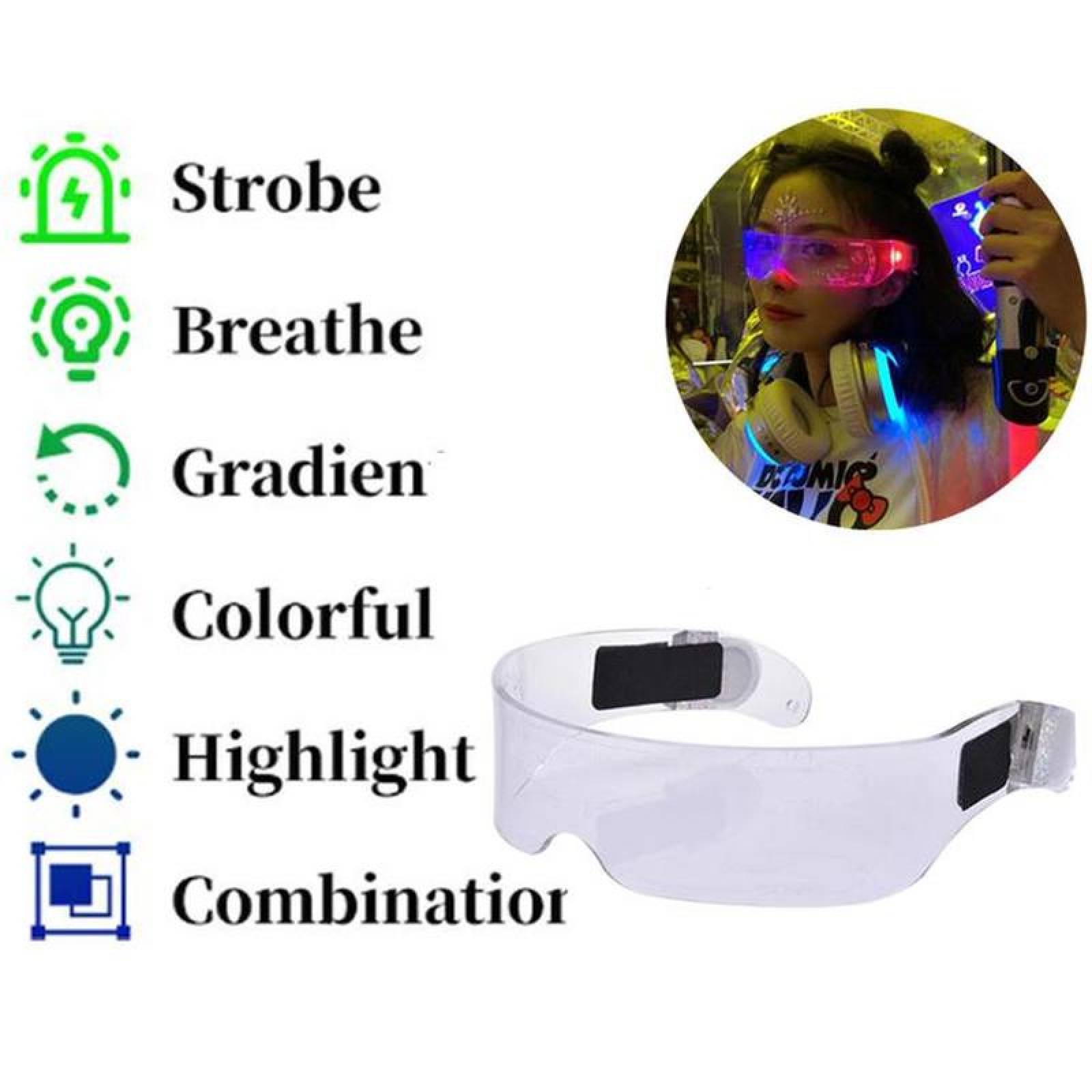 Lentes Led 7 Colores de Acrílico MXLMG-001-14 LED Acrílico 5V 210mAh Tiempo de Trabajo 60min, LuminousGlass