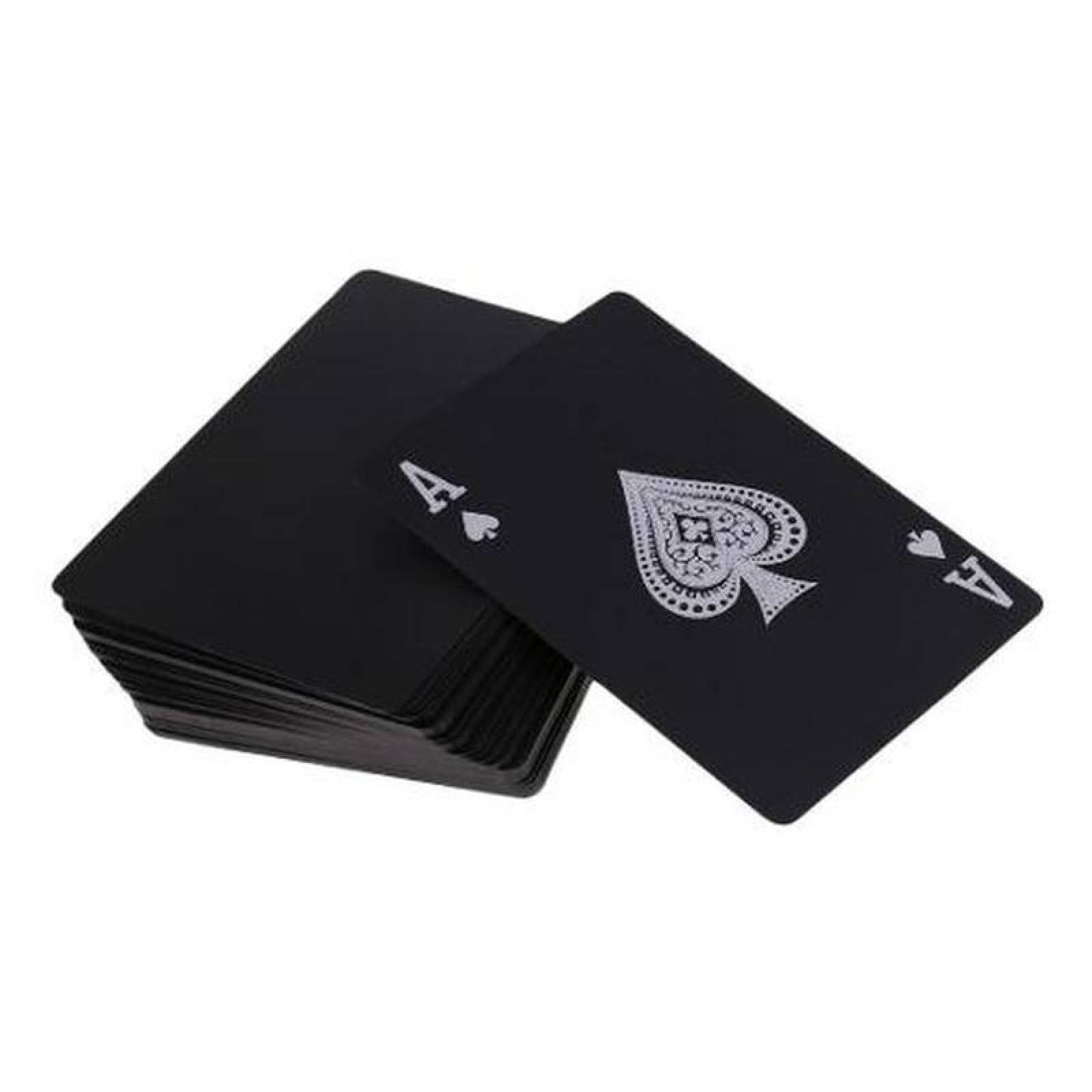 Cartas Naipe Profesionales MXPKE-006-3 Barajas 10 Cartas 540 Plástico Negro y Azul Mate, PokaBlue