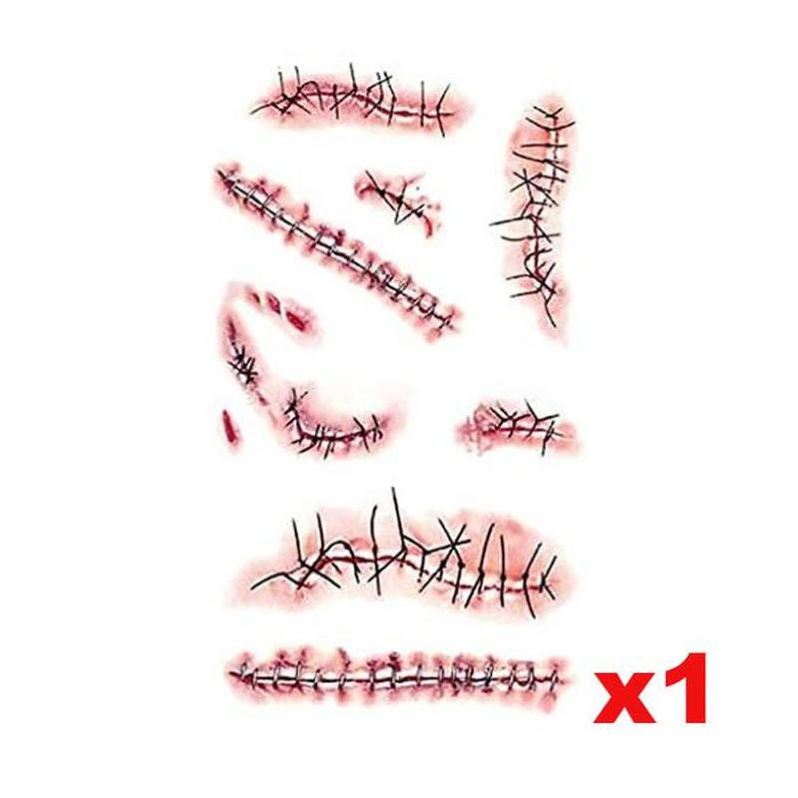 Tatuajes Temporales Falsos MXTHL-001 1Pza 10x6cm Cicatriz Tatuaje Temporal, TattooHal