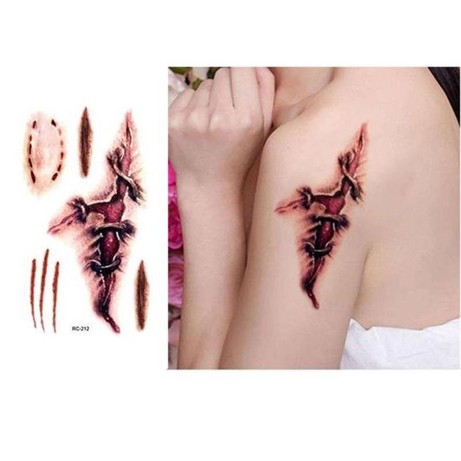 Tatuaje Temporal Economicos MXTHL-013 3Pzs 10x6cm Lesión Arterial Tatuaje Temporal, TattooHal