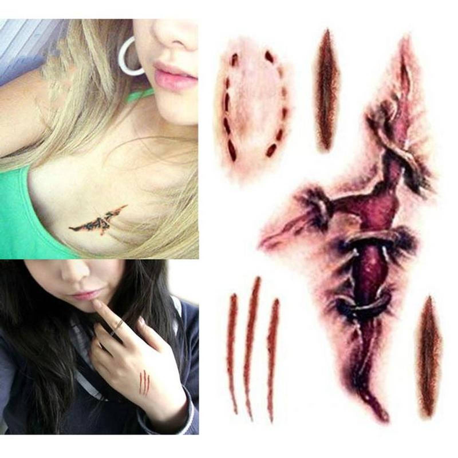 Tatuaje Temporal Economicos MXTHL-013 3Pzs 10x6cm Lesión Arterial Tatuaje Temporal, TattooHal