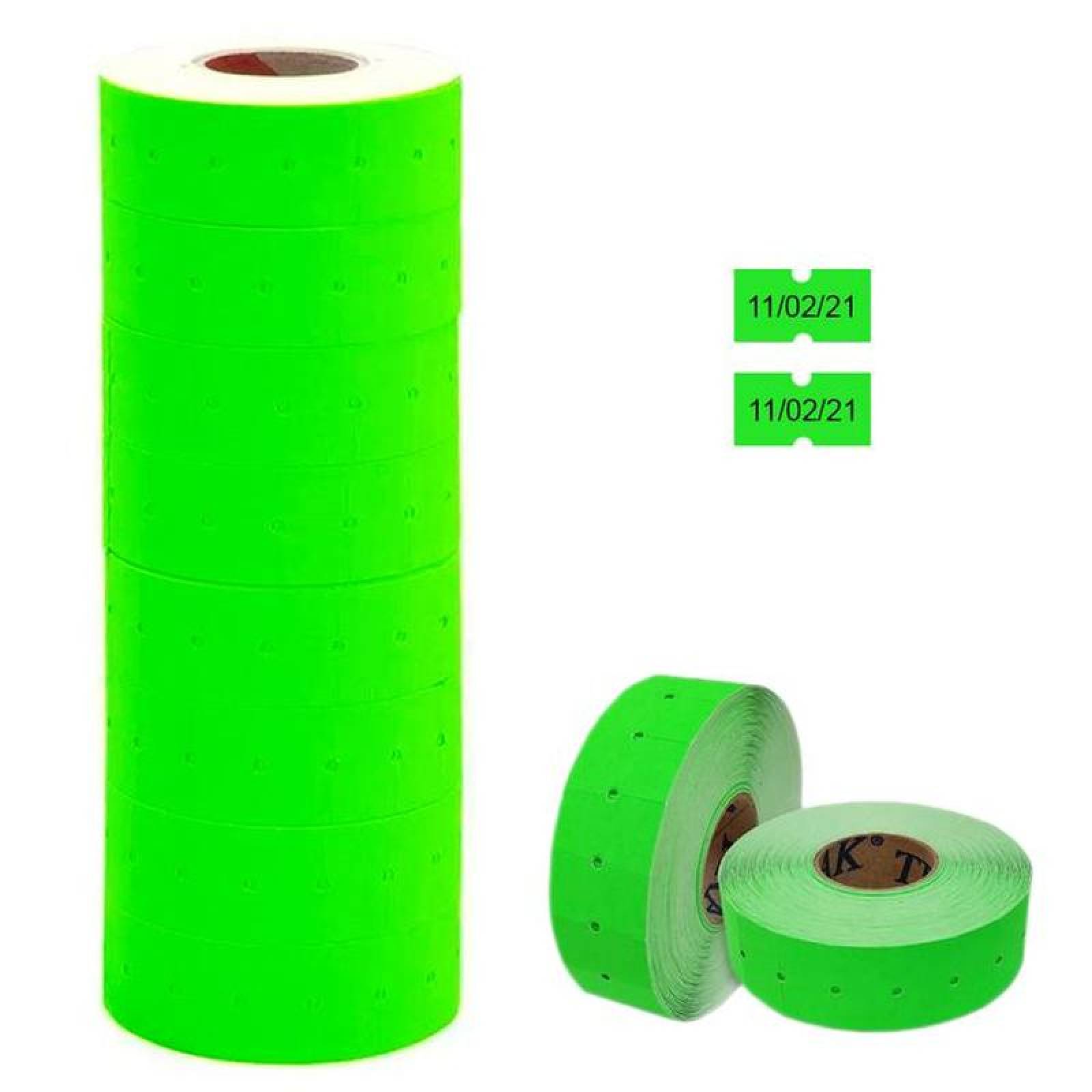 Etiquetas Marca Precios Transfer MXPNG-001-3 10 Rollos en 1 Paquete 1000 Etiquetas por Rollo 21x12mm Verde, PricesGreen