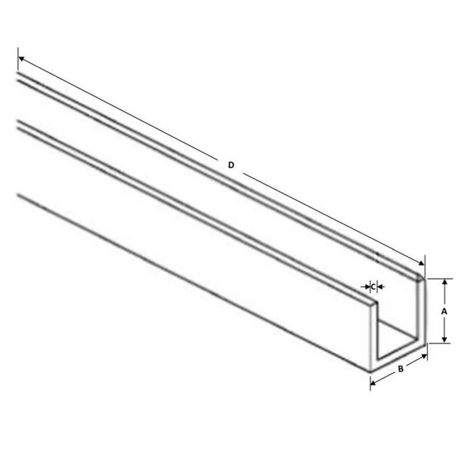 Perfiles en U para Muebles MXFLG-019 1x1x1" 1,52 C,20 Galvanizado, FiloGalv