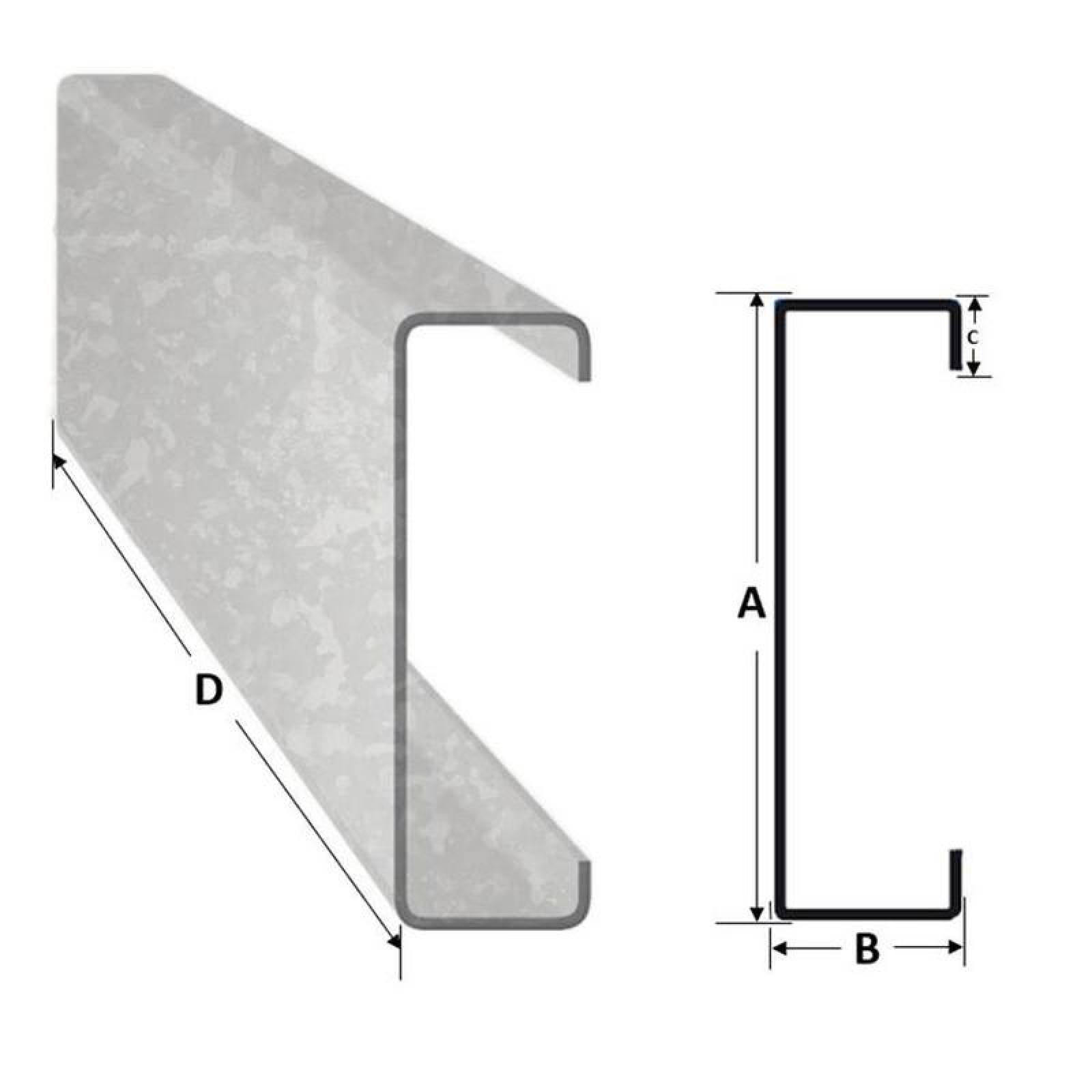 Venta de Perfil Calibre 20 MXZOG-002-4 1x12" 3,05m C,20 Galvanizado, ZocloGalv