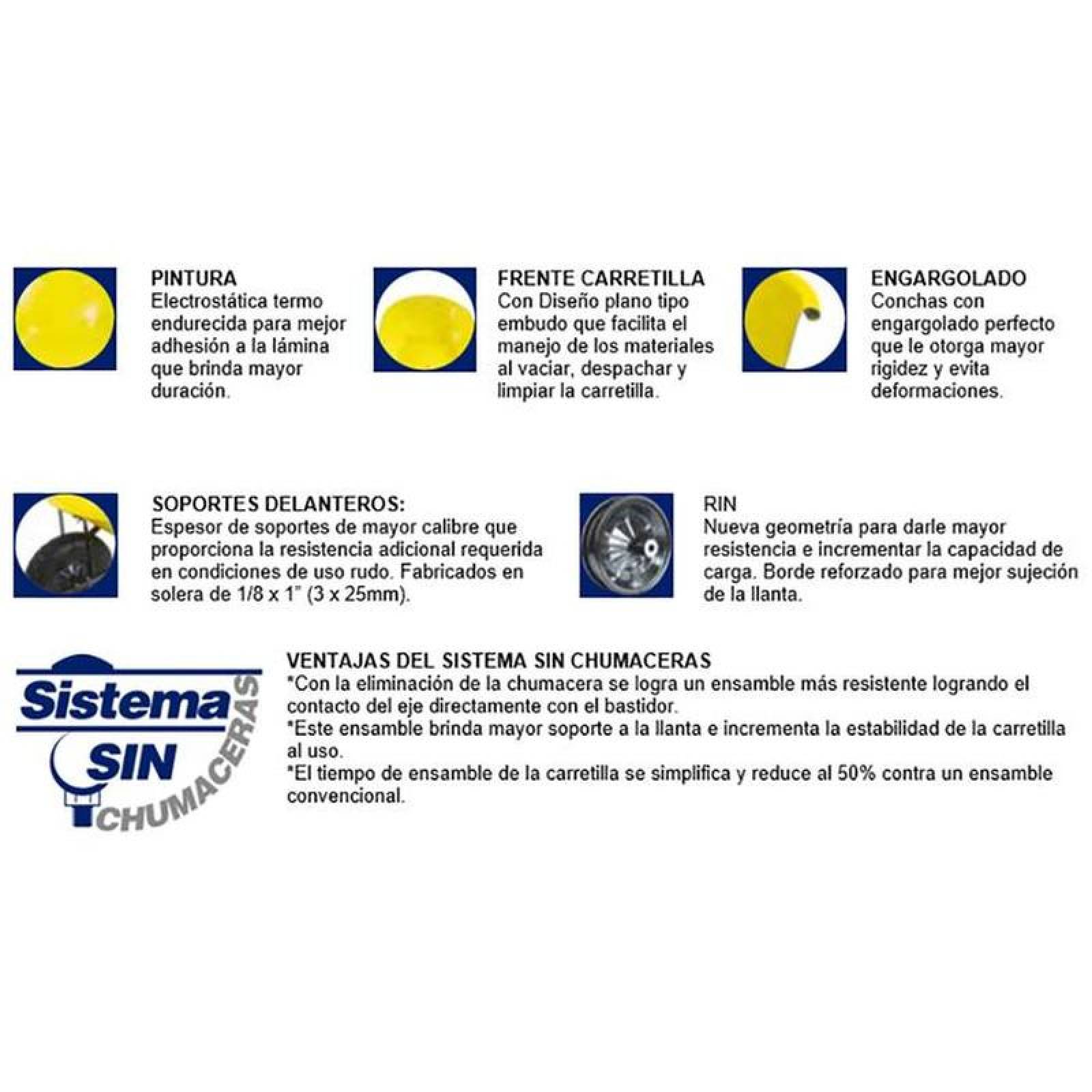  Carretilla para ganadería, MXWWD-002-1, 0.16m3, 105L, Llanta Reforzada, Concha C.20, Rojo, WheelbarrowRed