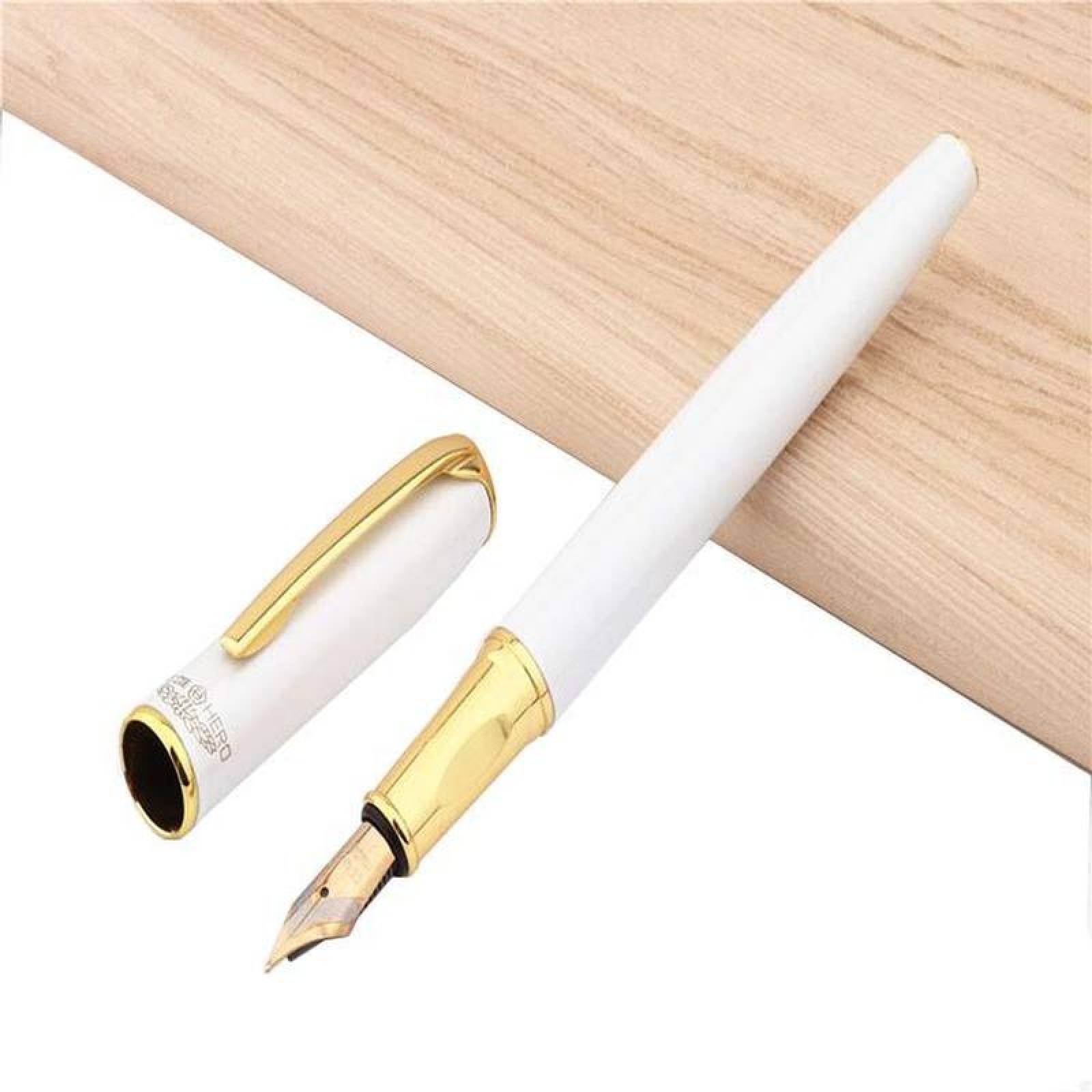 Plumas fuente para Tinta MXIWE-001-2 1pza 0,5mm punta Blanco 1 Tinta Negra Acero Inoxidable Para Cartucho SmallCartri 3,4mm, IceWhite