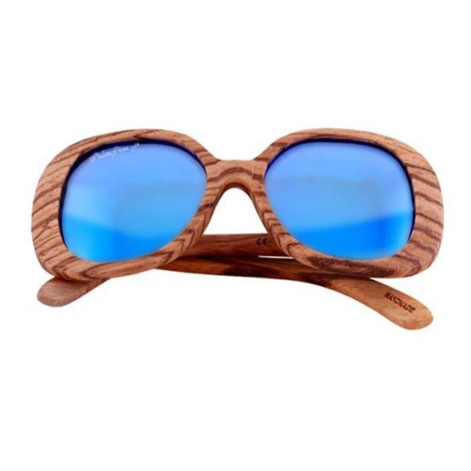 Lente Polarizados para Sol MXAZP-001-8 Blue PolarizadomasUV400 Madera Polipropileno Bambú teñido de Negro Amazonian Polarized