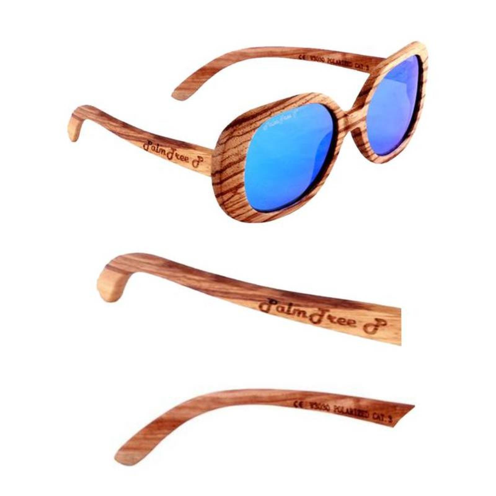 Lente Polarizados para Sol MXAZP-001-8 Blue PolarizadomasUV400 Madera Polipropileno Bambú teñido de Negro Amazonian Polarized