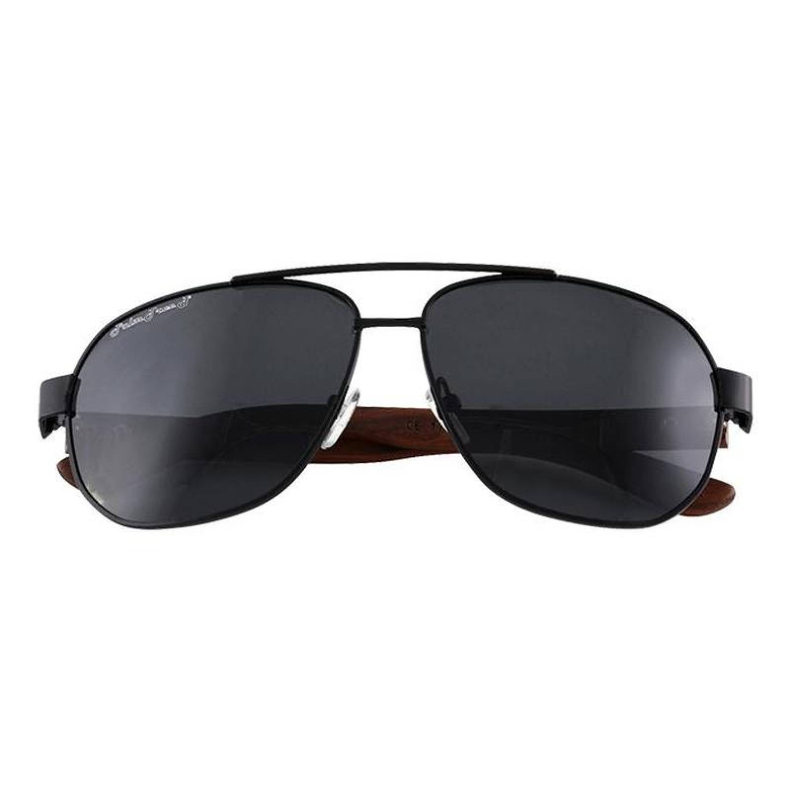 Anteojos para Sol Fierce Polarized MXFPZ-001-3 Smoke PolarizadomasUV400 Metal Polipropileno Madera de Ébano Fierce Polarized