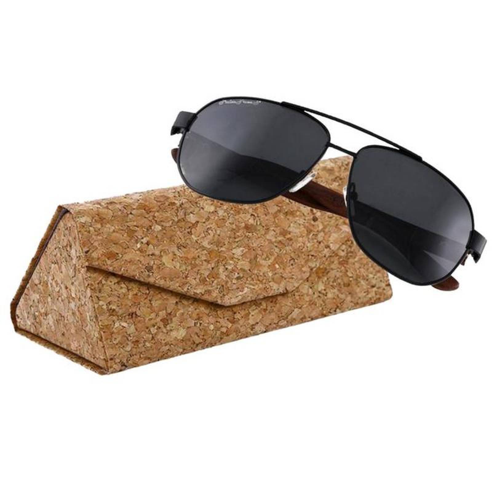 Anteojos para Sol Fierce Polarized MXFPZ-001-3 Smoke PolarizadomasUV400 Metal Polipropileno Madera de Ébano Fierce Polarized