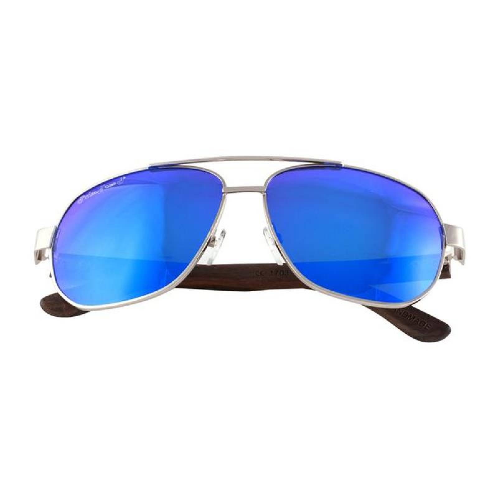 Bonitos Lentes de Madera y Metal MXFPZ-006-3 Blue PolarizadomasUV400 Metal Polipropileno Madera de Ébano Fierce Polarized