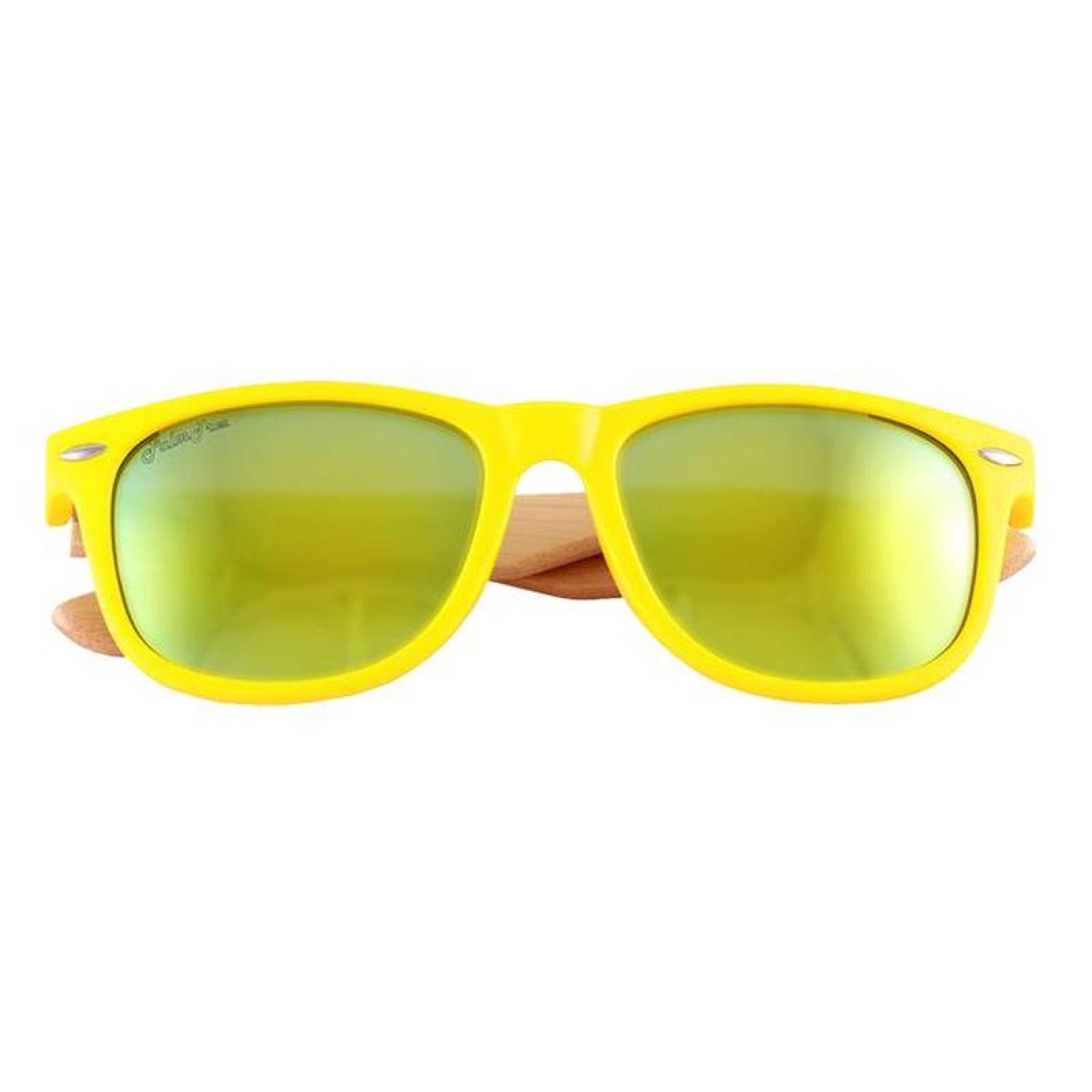 Lentes de Colores con Madera MXFSI-004-4 Yellow UV400 Policarbonato Polipropileno Madera de Bambú Free Spirit