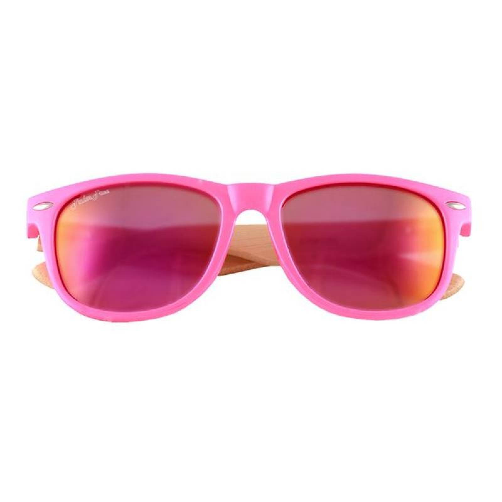 Lentes de Colores a la Moda MXFSI-005-5 Pink UV400 Policarbonato Polipropileno Madera de Bambú Free Spirit