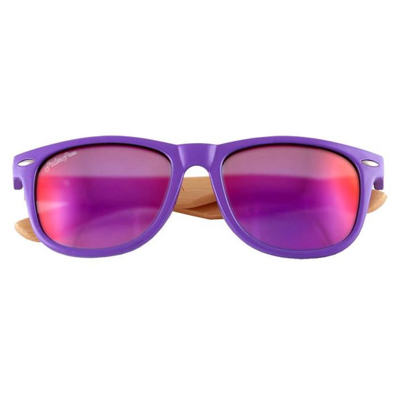 Lentes de Colores con Estuche MXFSI 006 3 Purple UV400 Policarbonato Polipropileno Madera de Bamb Free Spirit