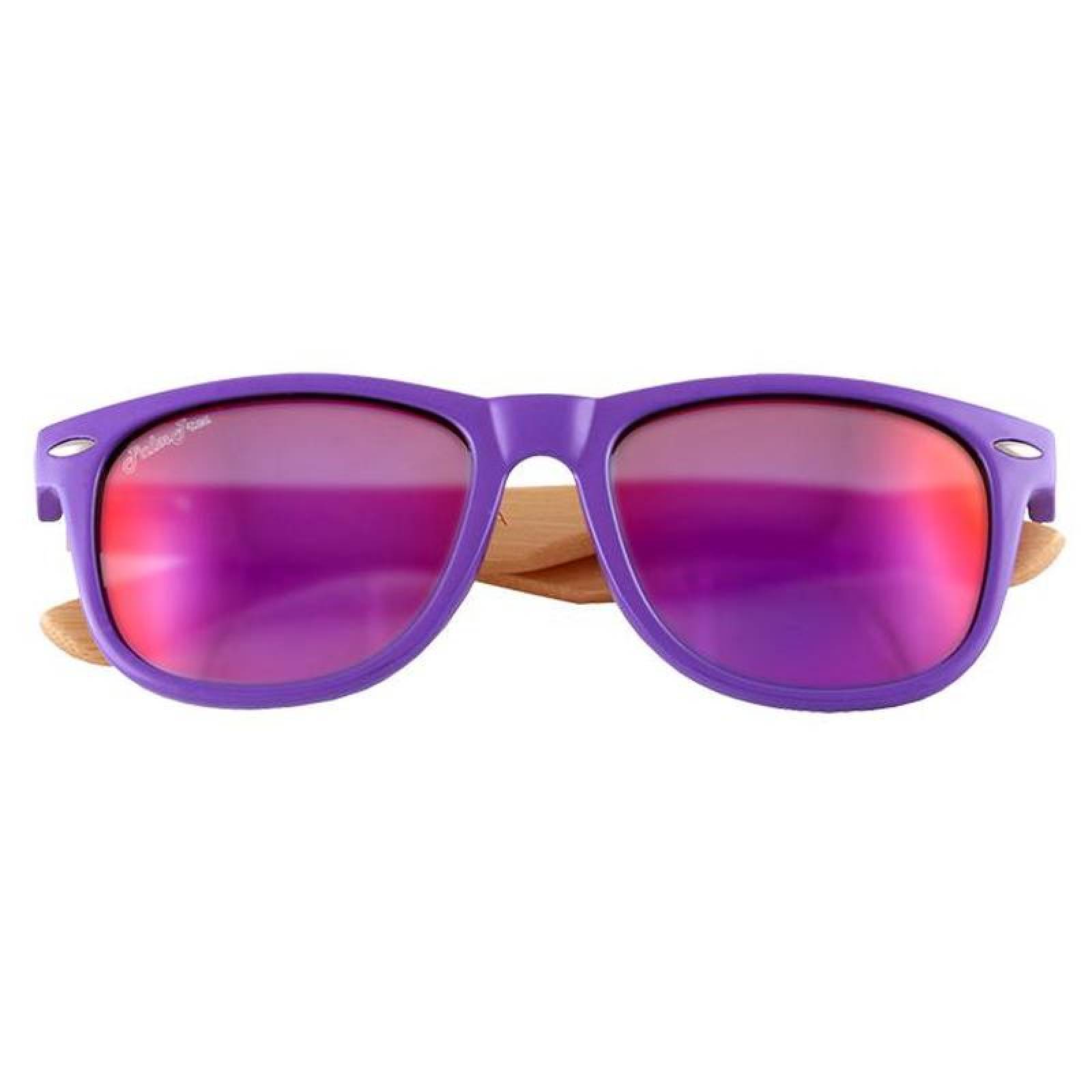 Lentes de Colores con Estuche MXFSI-006-3 Purple UV400 Policarbonato Polipropileno Madera de Bambú Free Spirit