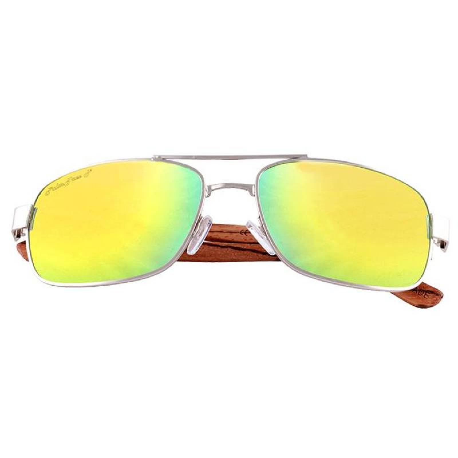 Gafas con Tecnología Japonesa MXINP-004-2 Gold PolarizadomasUV400 Metal Madera de Cebra Intense Polarized