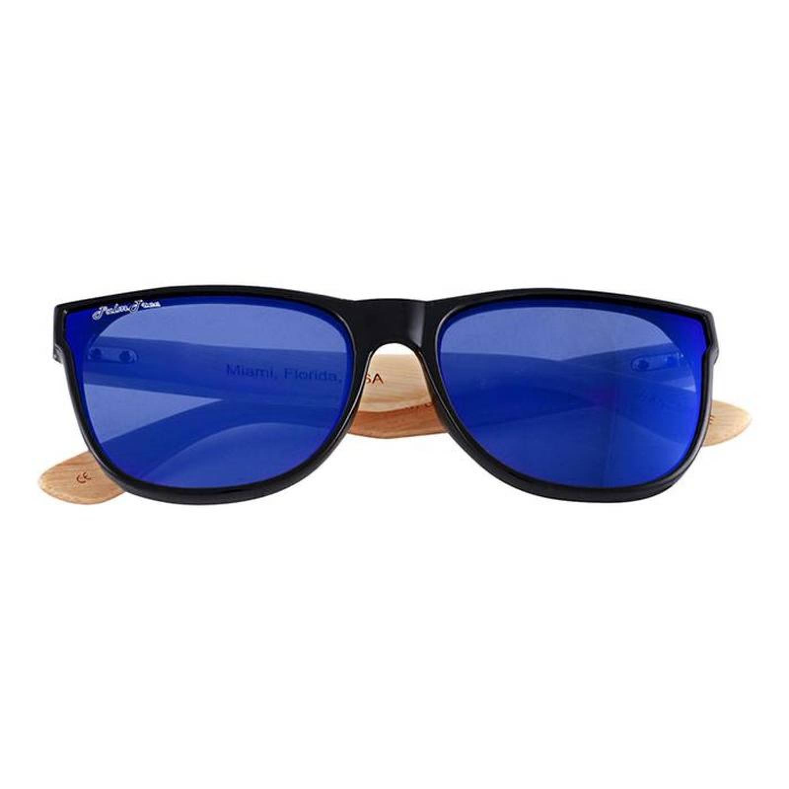 Anteojos de Colores Modernos MXSKN-007-2 Blue UV400 Policarbonato Madera de Bambú Skyline