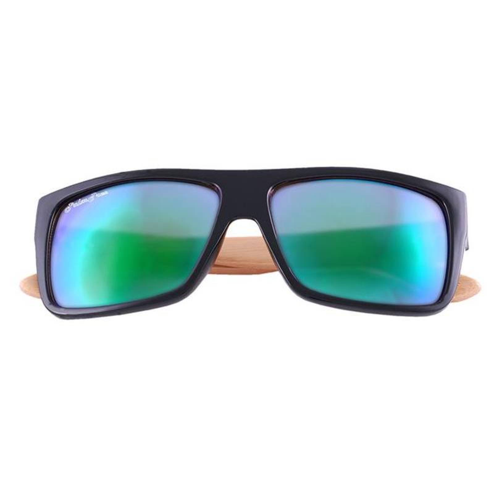 Lentes de Sol para Caballero MXSRR-005-3 Green UV400 Policarbonato Madera de Bambú Sierra