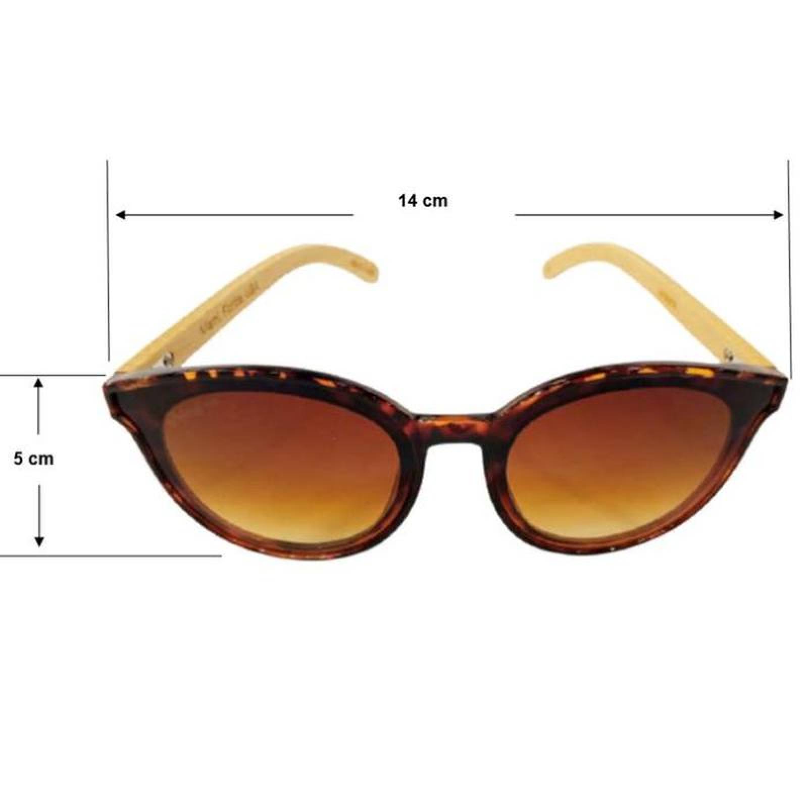 Modernos Anteojos con UV400 MXWLC-002-1 Brown UV400 Policarbonato Madera de Bambú Wild Cat