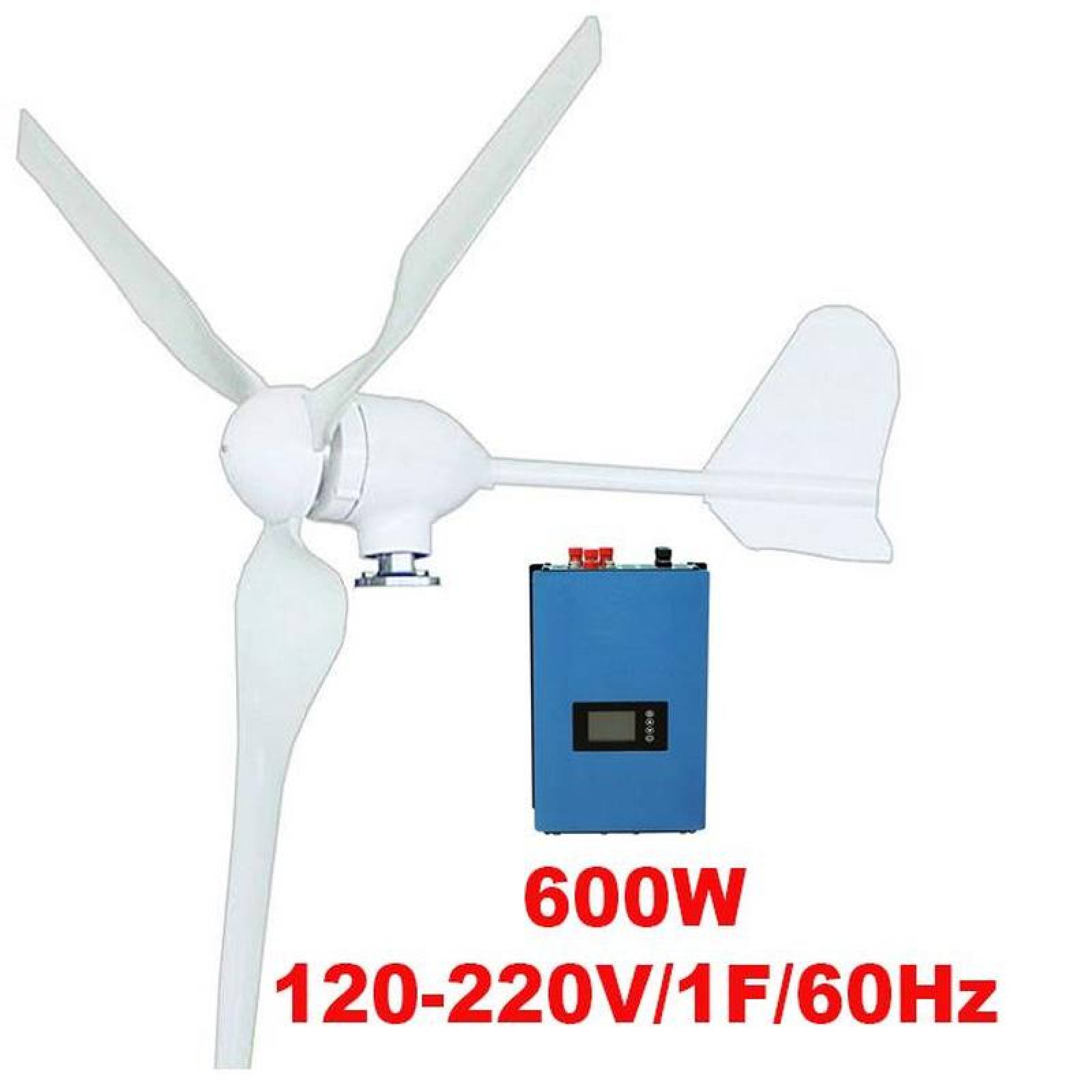 Generador Eolica Parques, MXEOK-001-29, Generador 600W, 24V, Inversor 120-220V, 1F, 60Hz, Vientos de 2.5 a 55 m/s, 3 Aspas, -40C a 80C, On Grid., EolicKit