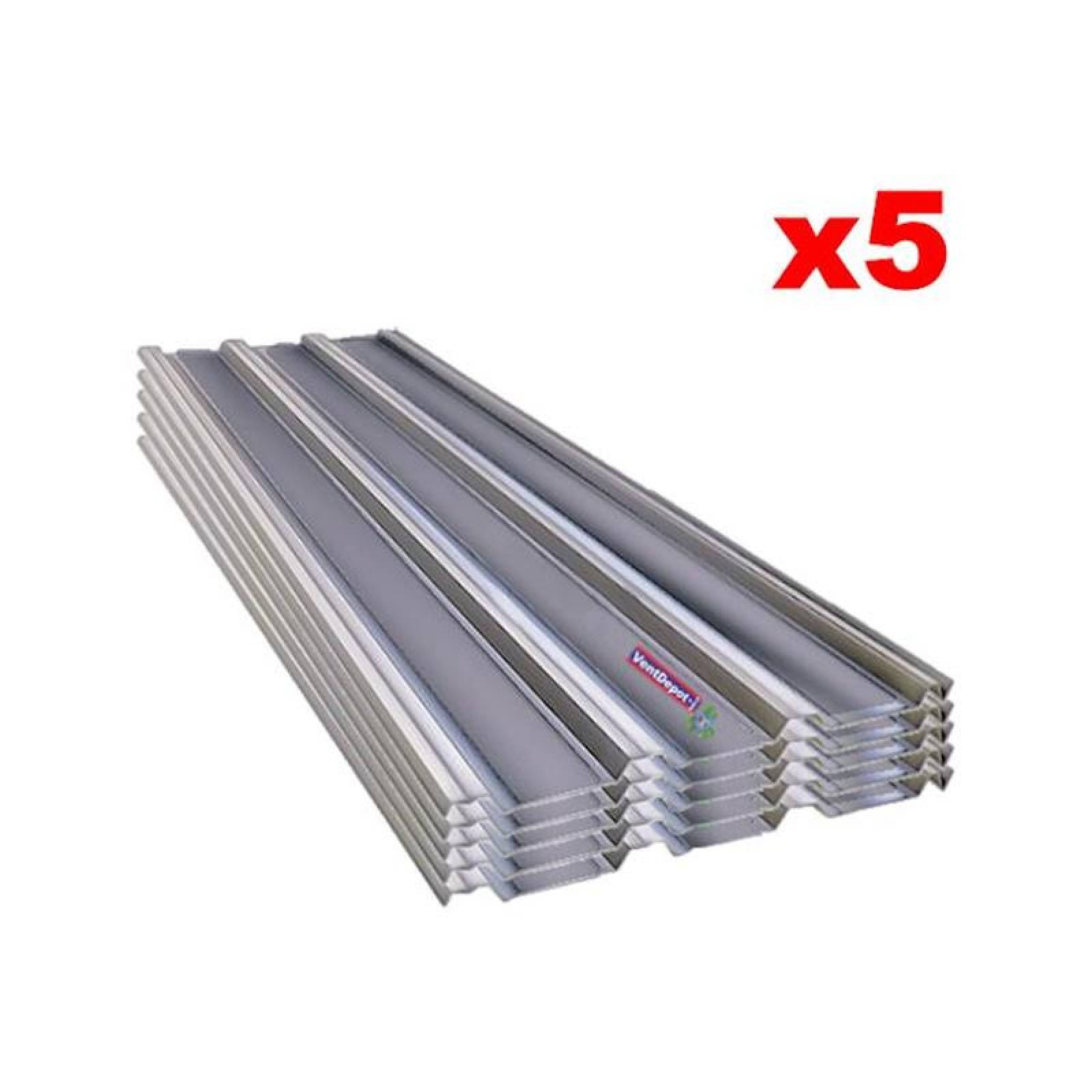 Lamina Economica Para Techos, MXCTZ-004, 1x2.44m, Calibre 24, Perfil RN-100/35, Material: Acero con Acabado Zintro Alum, Peralte 3.5cm, 5Pzas, RN-100/35 Zintro Alum