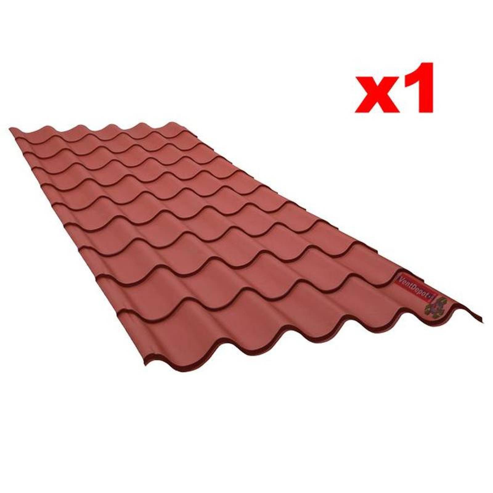 Acanalados Tipo Tejas, MXGTG-011, 0.98x6.10m, Calibre: 26, Galvateja, Material: Acero, Acabado: Rojo, Peralte: 4.31 cm, 1Pza, GalvaTejaPro