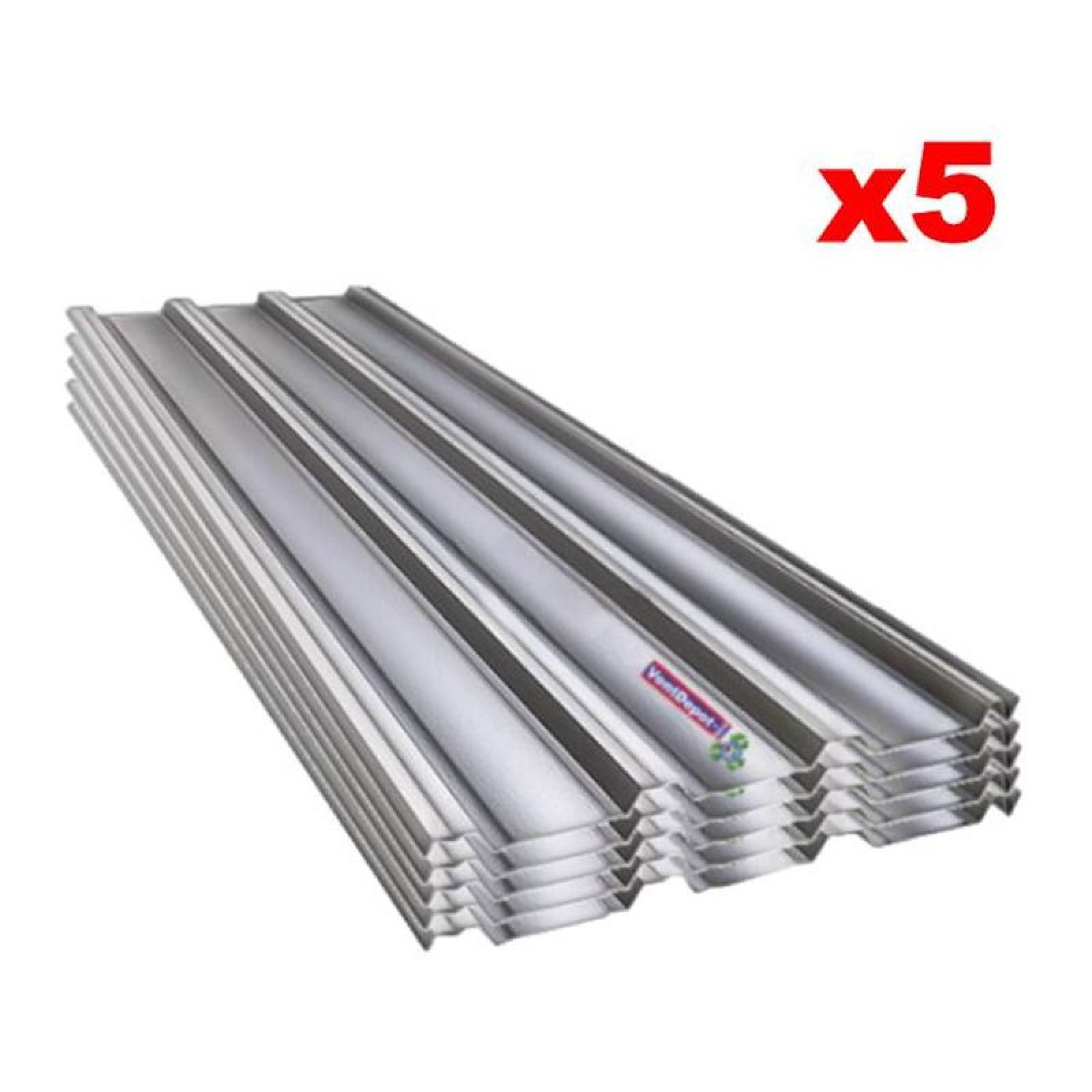 Placa Galvanizada Surcada de Techo, MXLGT-022, 1.22x2.44m, Calibre 22, Perfil RN-100/35, Material: Acero con Acabado Galvanizado, Peralte 3.5cm, 5Pzas, RN-100/35 Galvanizado