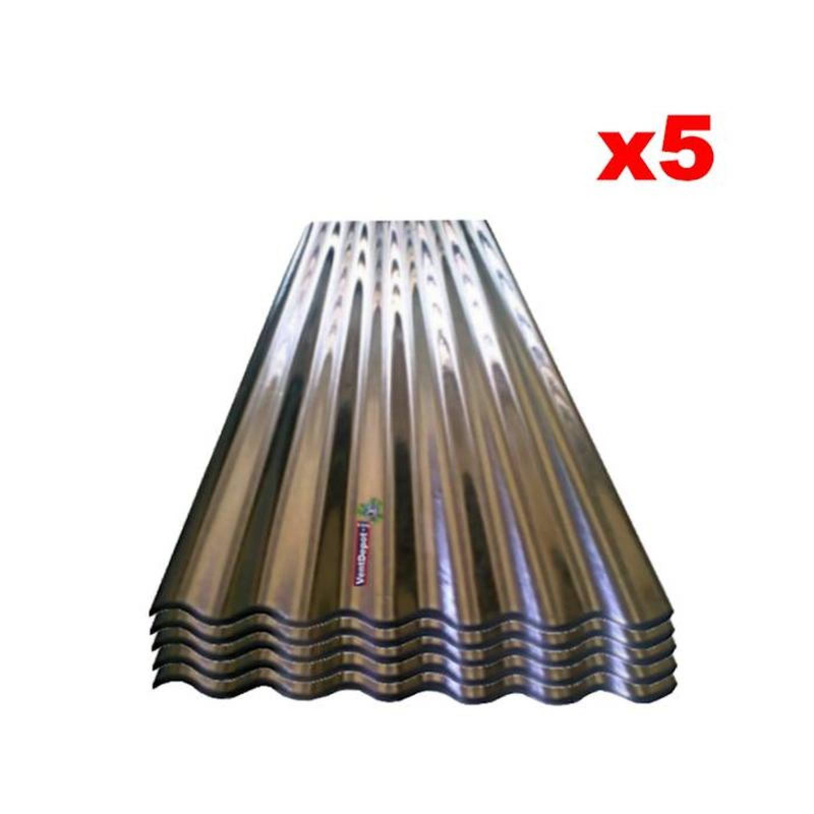 Lamina Ondulada Techo, MXOGV-036, 1x7.32m, Calibre 22, Perfil O-100, Material: Acero con Acabado Galvanizado, Gris Metálico, 5Pzas, O-100 Galvanizado