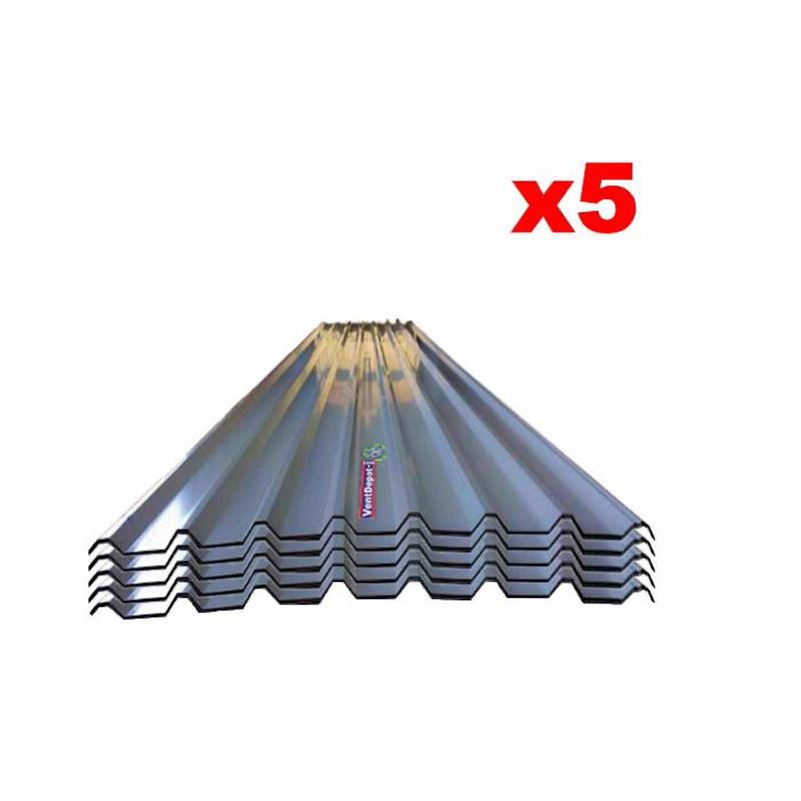 Hojas de Lamina Galvanizada, MXRSG-038, 0.72x1m, Calibre 24, Perfil R-72, Material: Acero con Acabado Galvanizado, Peralte 2.5cm, 5Pzas, R-72 Galvanizado