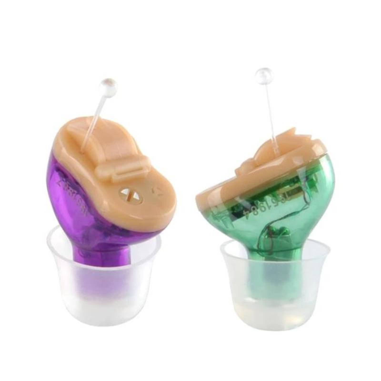 Aparato Auditivo Chip Digital, MXEHG-3, 1 Par, Morado/Verde, 200Hz -7645Hz, 27.6dB, Batería A10, 1.3V, Plástico ABS., HearAudi Pro