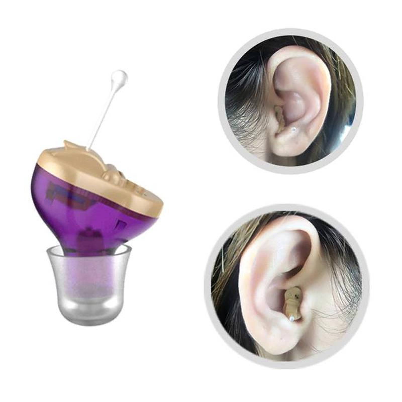 Aparato Auditivo Chip Digital, MXEHG-3, 1 Par, Morado/Verde, 200Hz -7645Hz, 27.6dB, Batería A10, 1.3V, Plástico ABS., HearAudi Pro