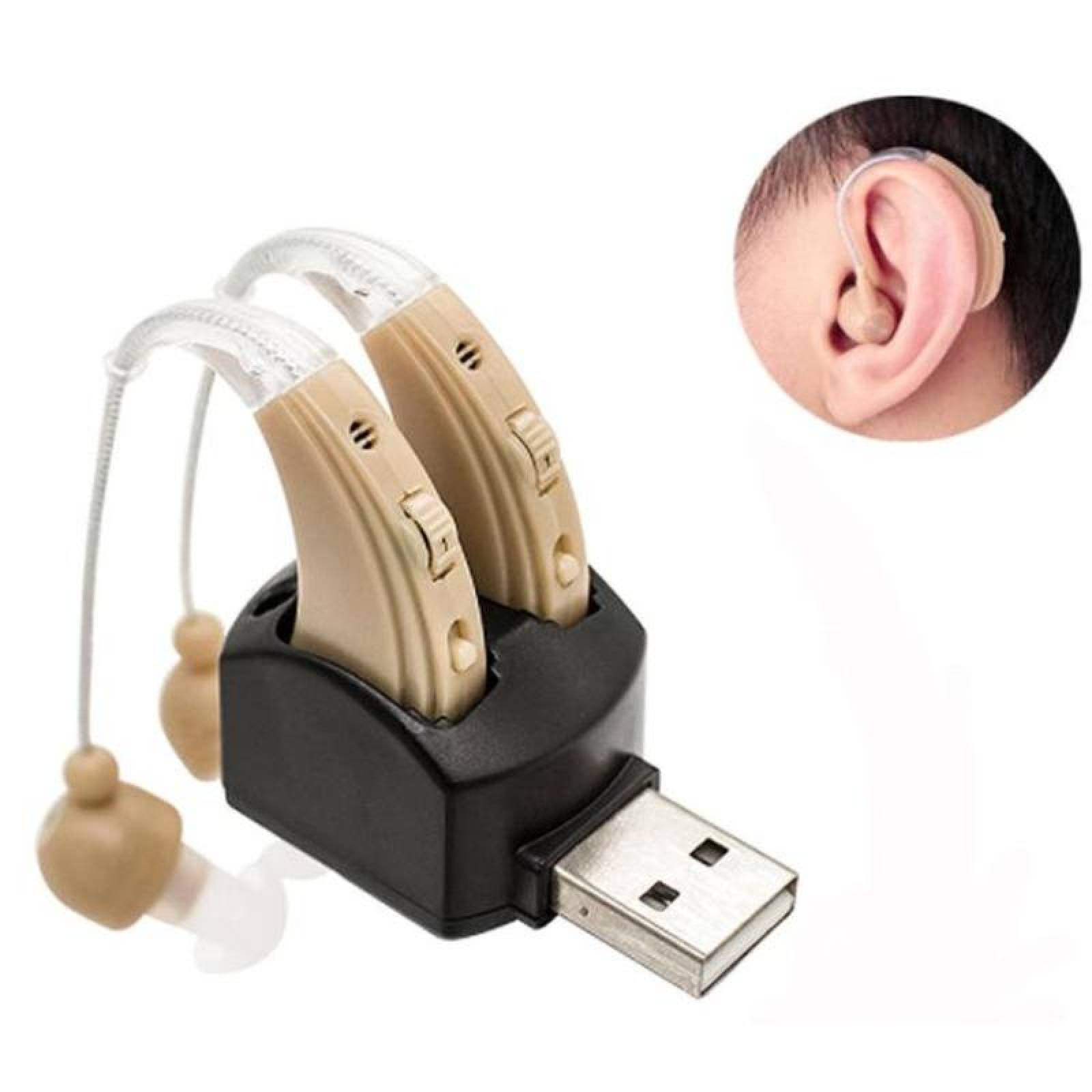 Audífonos para la Sordera, MXHDO-001-11, 1 Par, Beige, 200-3500hz, ± 4dB 130, Carga USB, 1,2V, Plástico ABS,, HeadDigital Pro