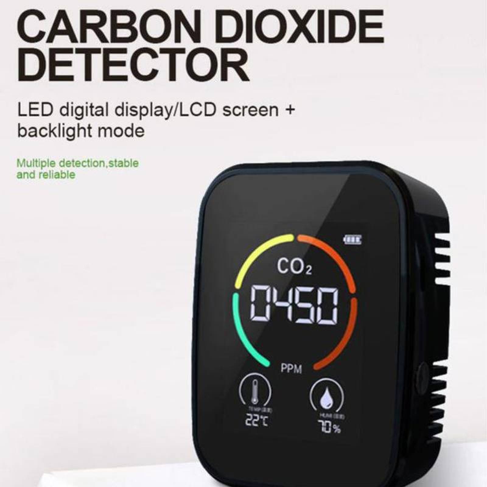 Medidor Co2 Multifuncional 3 en 1, MXDXB-001-2, 1 Pza, 400 a 5000 ppm, -10 C a 70 Cmenor , 0-99porciento RH, 5 V, USB,, DioxidBasic