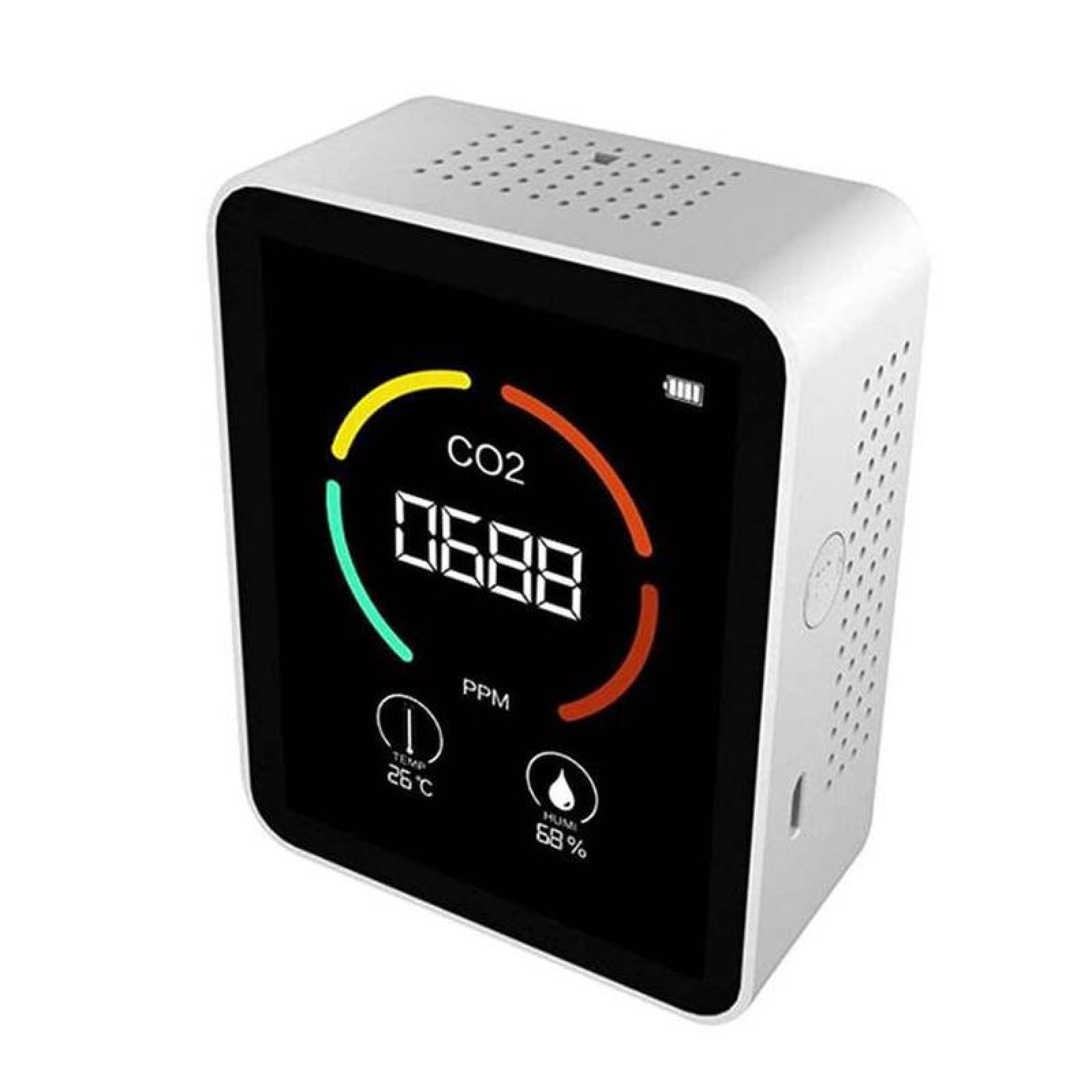 Sensor de Co2 Multifuncional MXDXD-002-2 1 Pza Blanco 400 a 5000 ppm -10 C a 70 Cmenor 0-99porciento RH 5 V USB, DioxidUltra