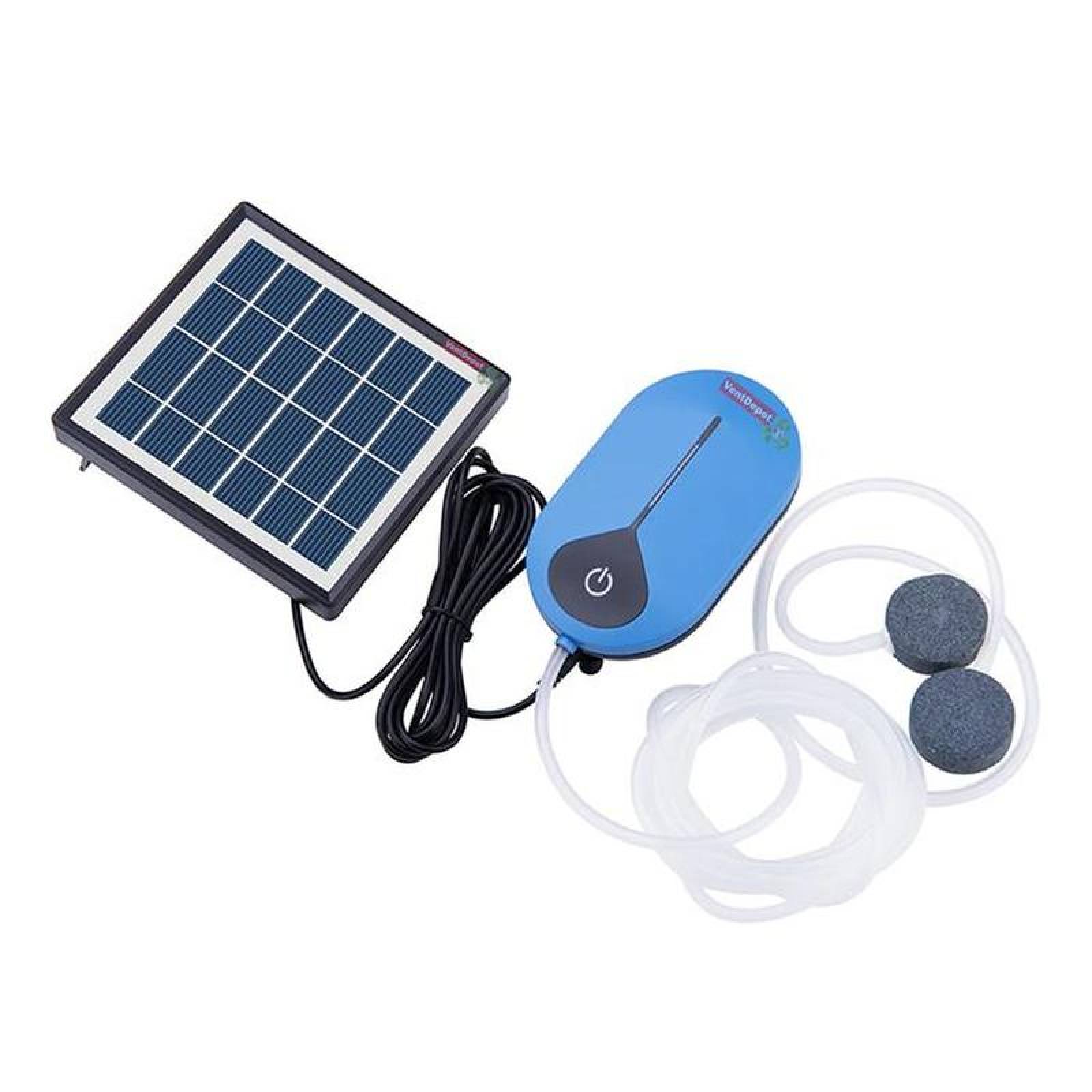 Bomba Oxigenadora Solar Eficaz MXSNU-001-14 Bomba de aire 3V1W 0,5 a 0,9LMin, Voltaje Nominal 3,7V 3600mAh DC 450mA Panel Solar 6V1,5W SolarPump
