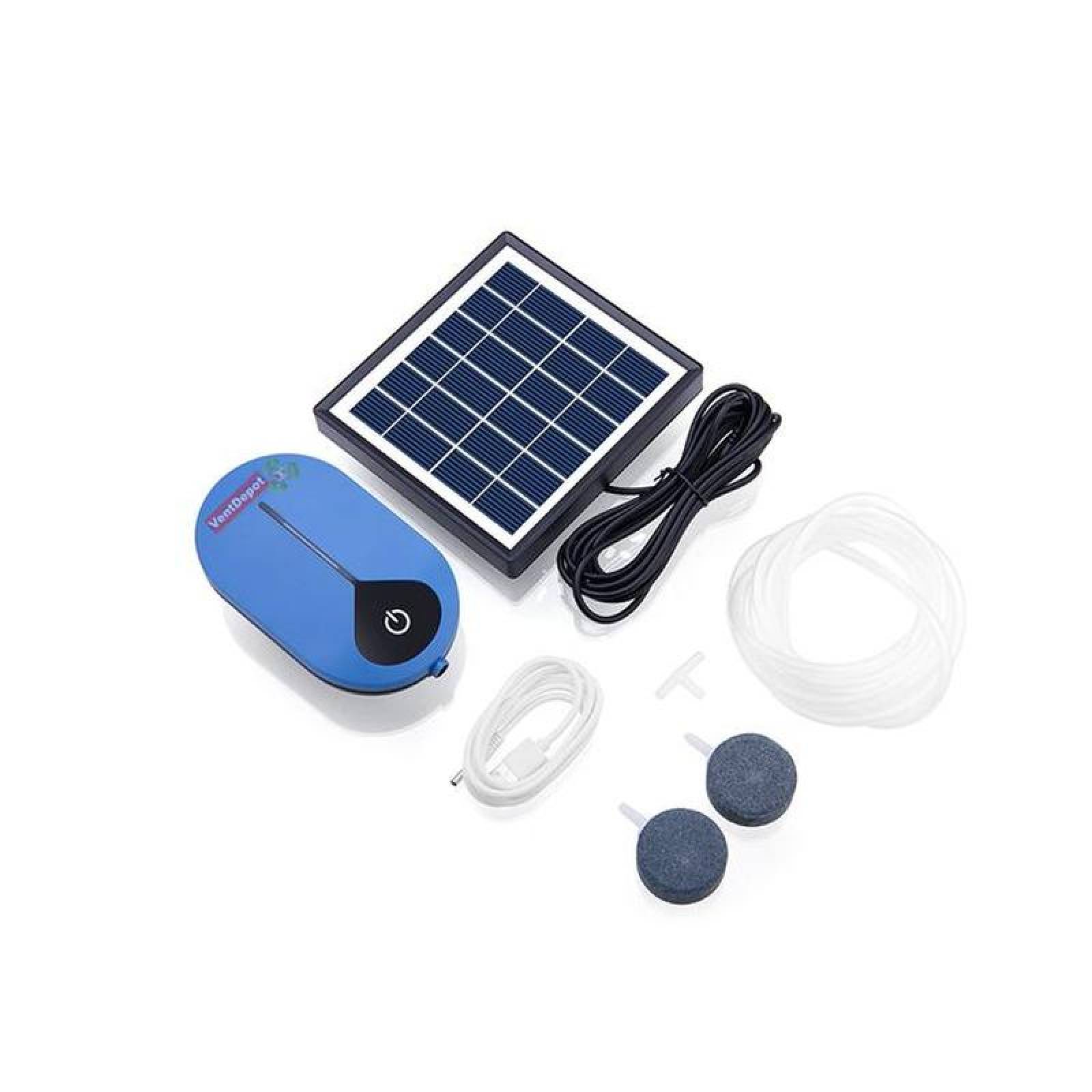 Bomba Oxigenadora Solar Eficaz MXSNU-001-14 Bomba de aire 3V1W 0,5 a 0,9LMin, Voltaje Nominal 3,7V 3600mAh DC 450mA Panel Solar 6V1,5W SolarPump