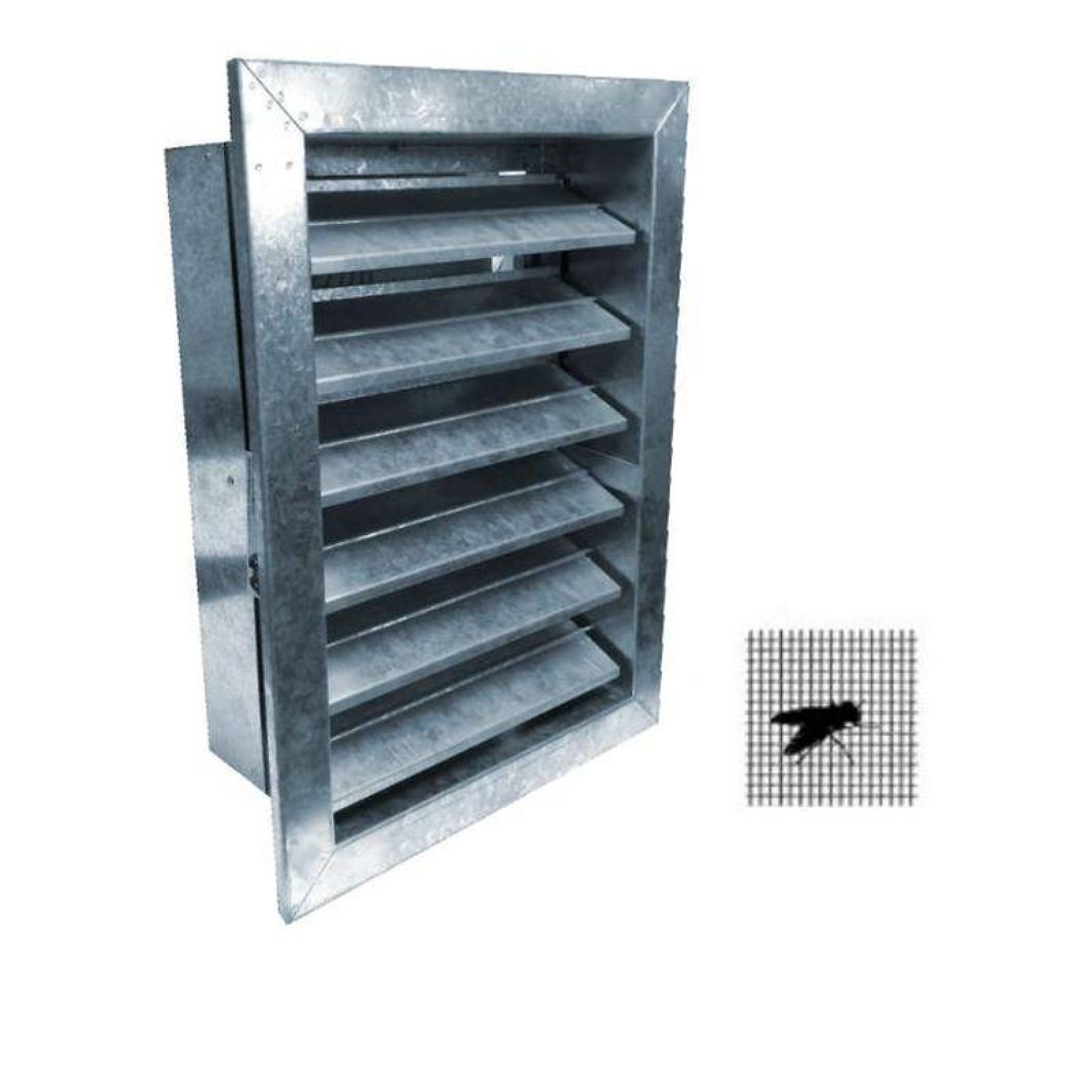 Rejilla Louver con Malla Mosquitera, MXILV-1741, 51x48x4", base x altura x fondo,Inox 304,C.20,Interior,c/malla, InsectLouv