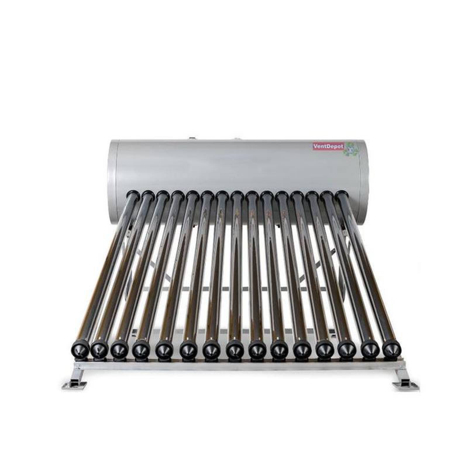 Panel Solar para Departamentos MXHSR-002-4 150 L 15 Tubos 39,6 Galones 6 Lmin 0,1Kgcm2 60C a 70C 5 Servicios Borosilicato, HeatSolar