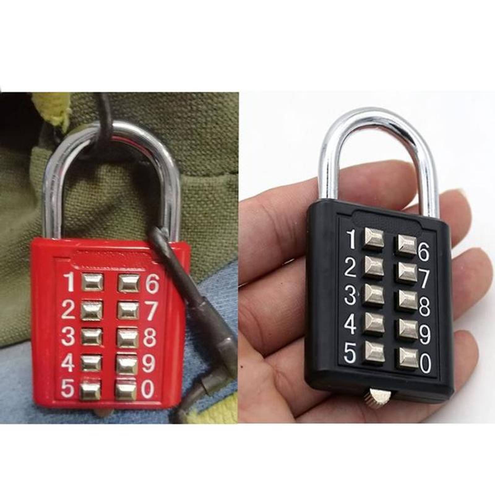 Candados con Contraseña Antirrobo, MXPSR-009-2, 3Pzas, 10 Teclas, Amarillo, Mecánico, Acero Inox., PassColors