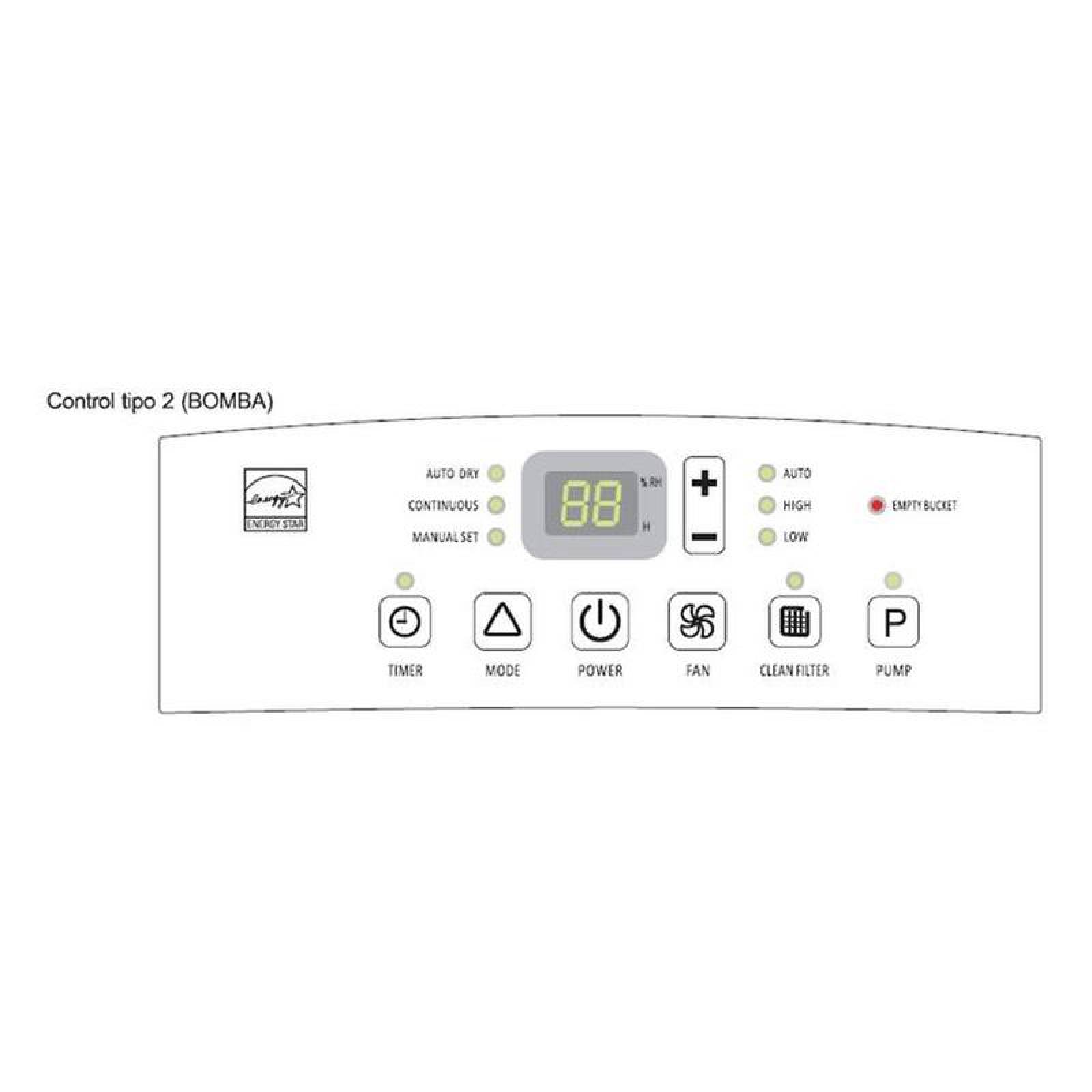 Deshumidificador para Hogar MXHIS-001-4 23,6 Litros 50 Pintas 277CFM 470m³hr 493W 6,3A 115V 1F 60Hz R410A Color Blanco HiseDry